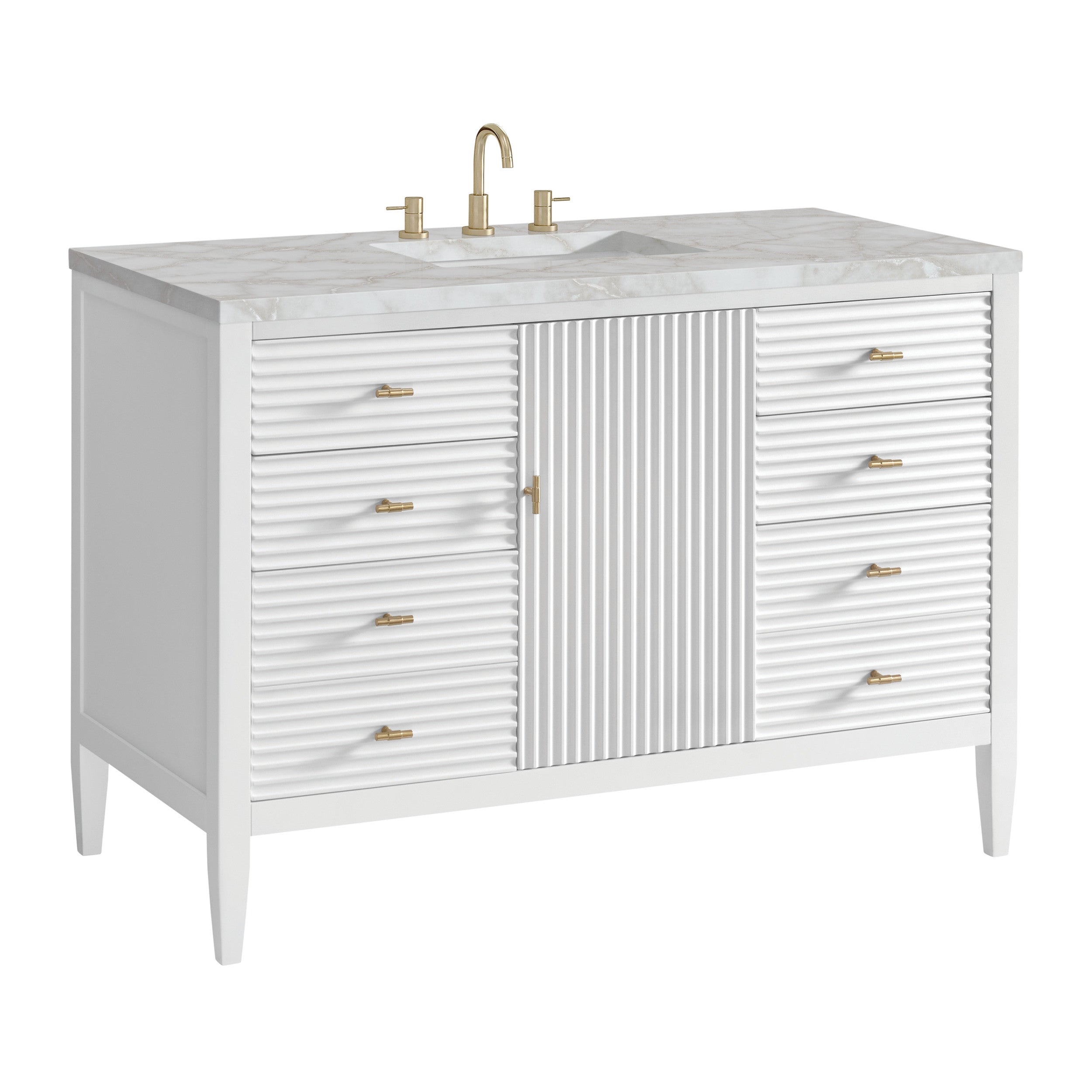Bright White / Victorian Silver - 3 Faucet Holes