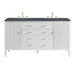 Bright White / Charcoal Soapstone - 3 Faucet Holes