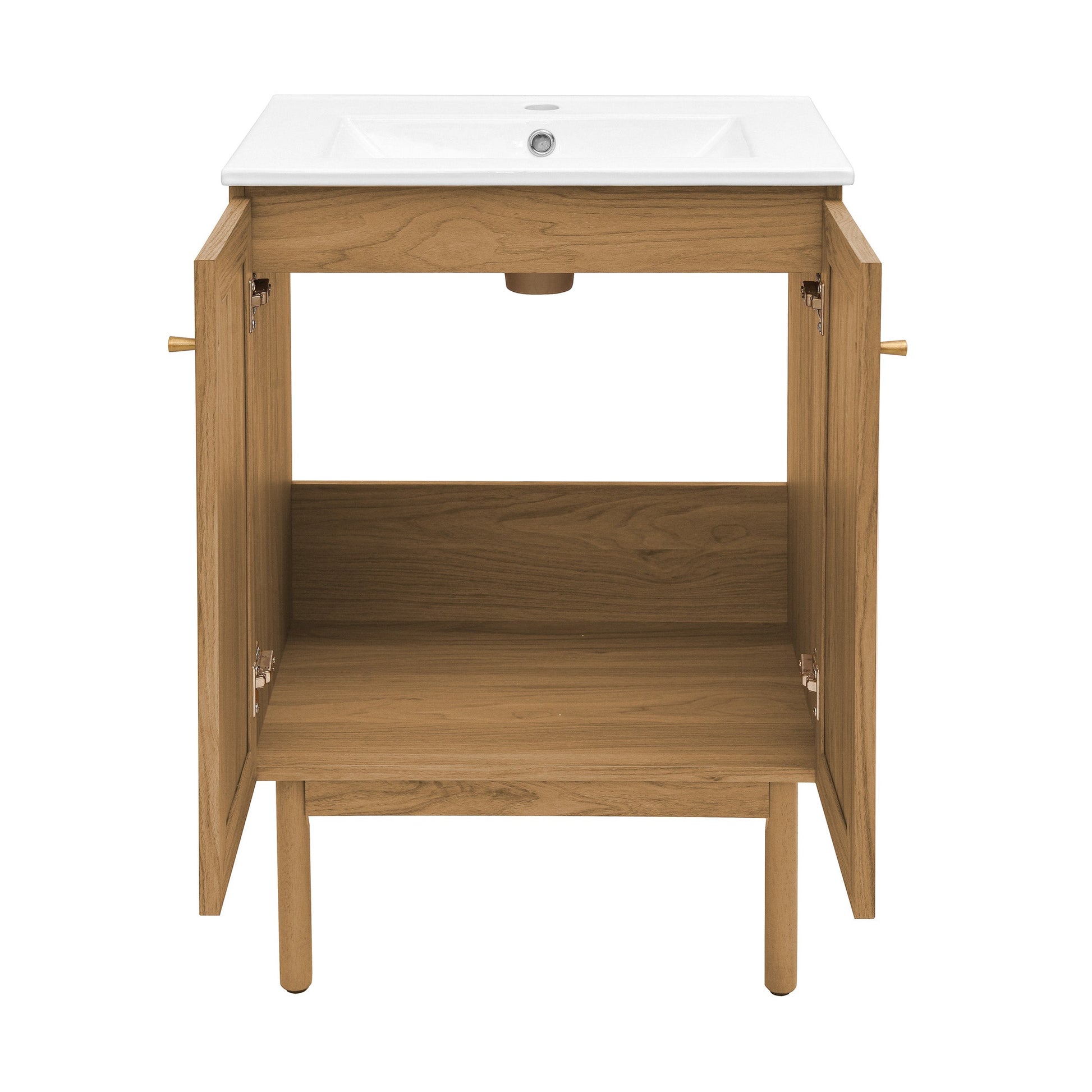 Golden Oak / White / 1-Hole