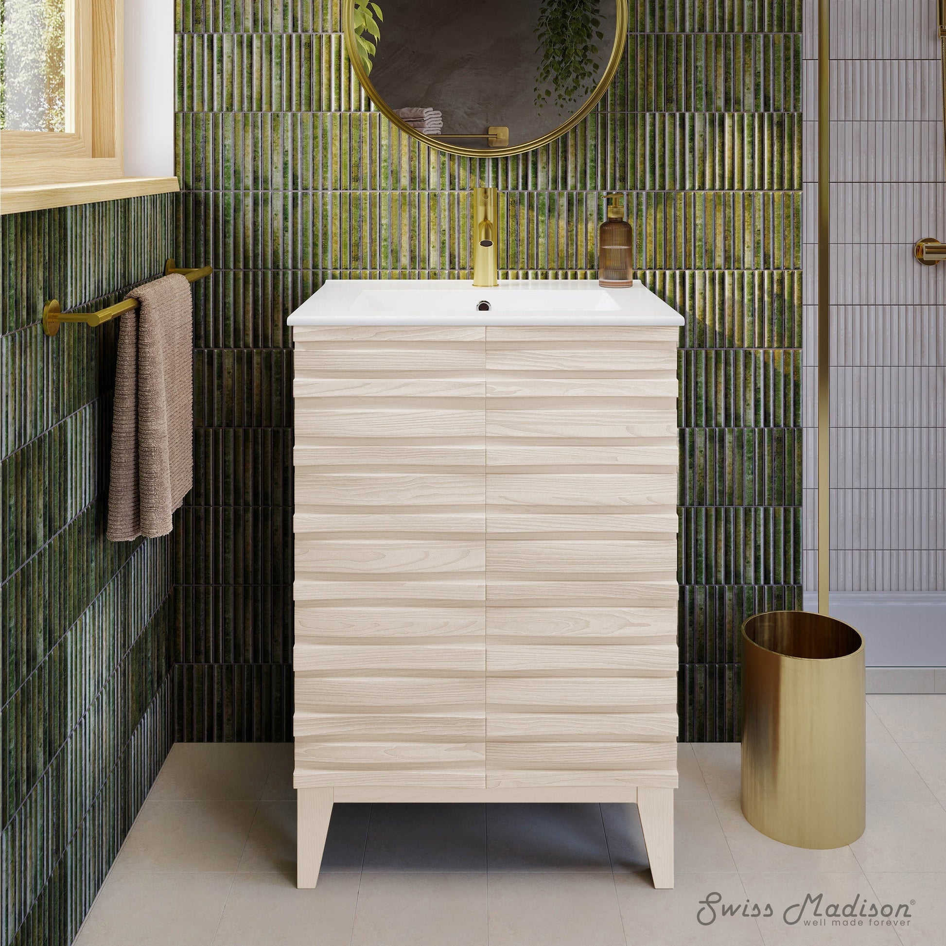 White Oak / White / 1-Hole