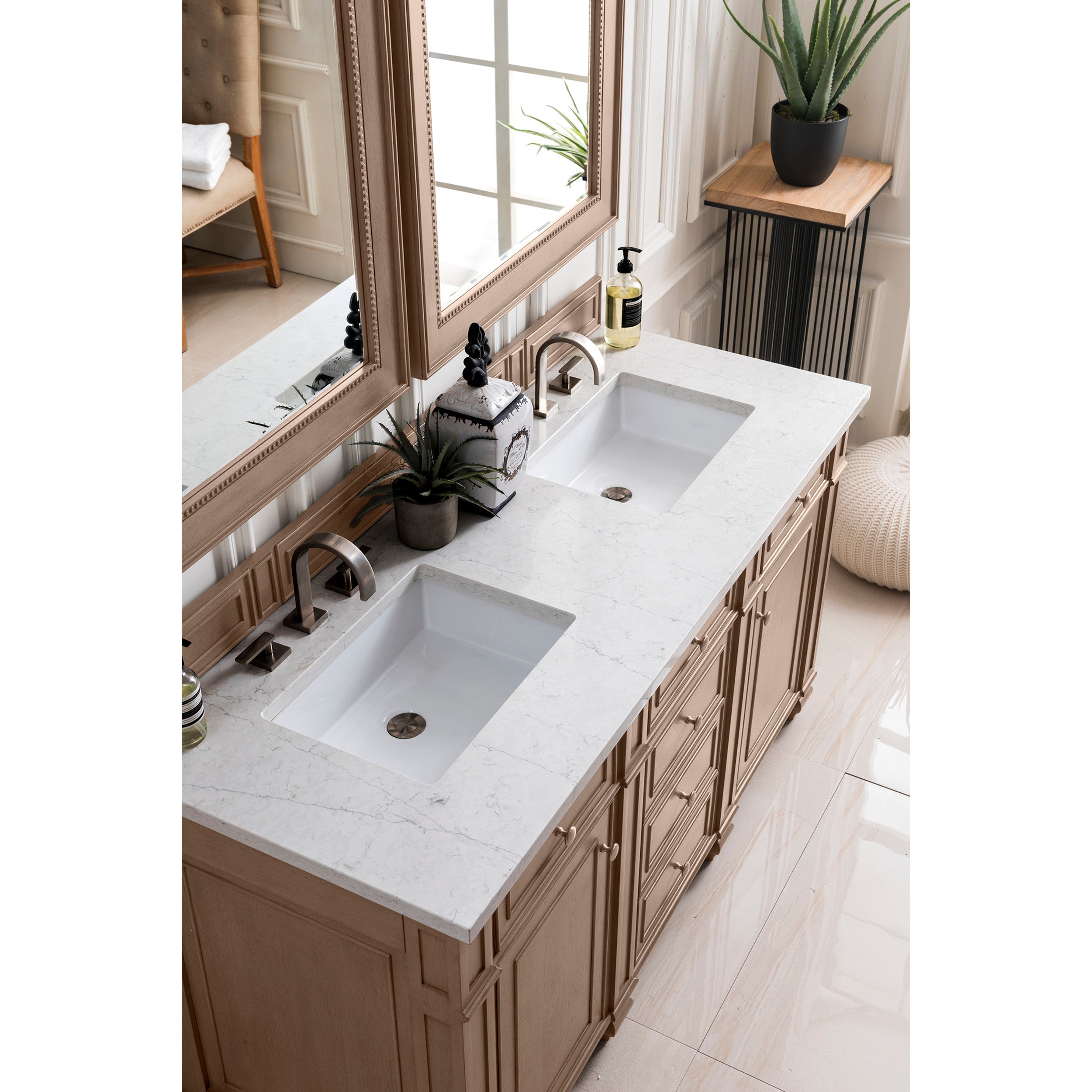Whitewashed Walnut / Eternal Jasmine Pearl - 3 Faucet Holes