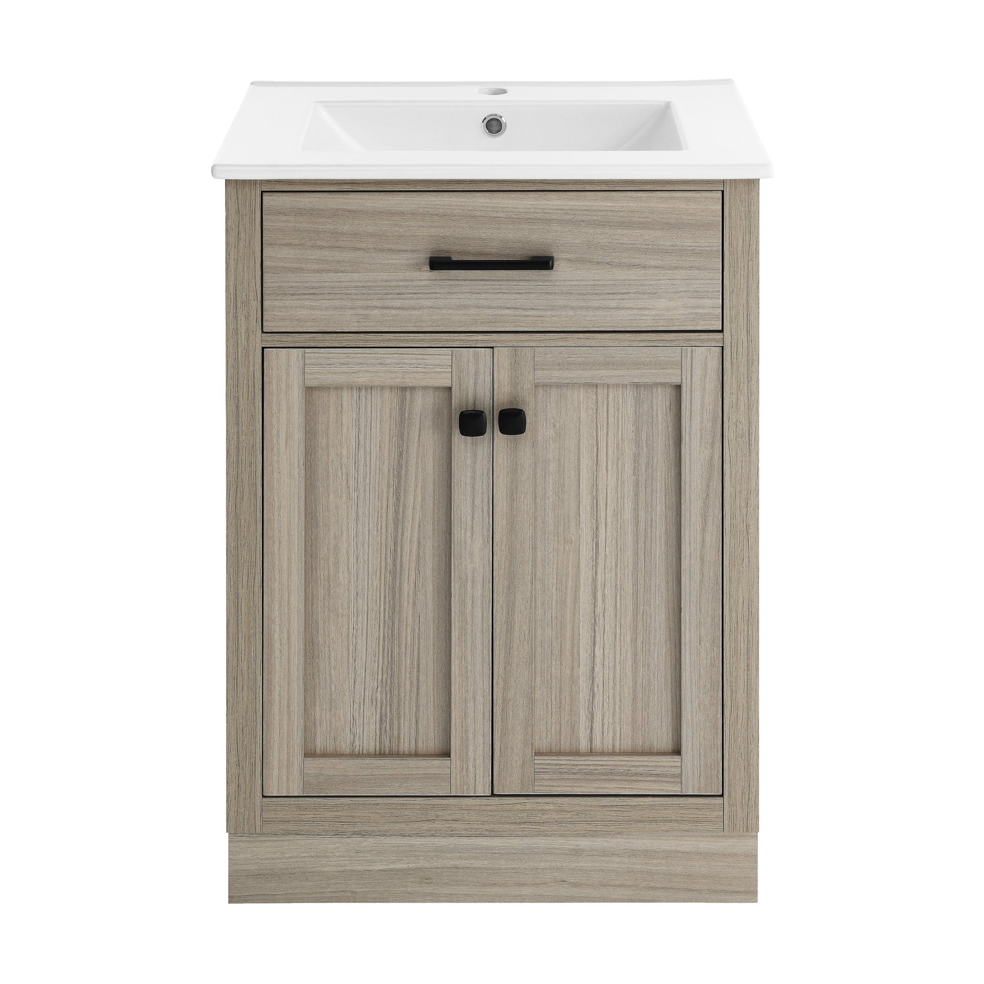 Weathered Oak / White / 1-Hole