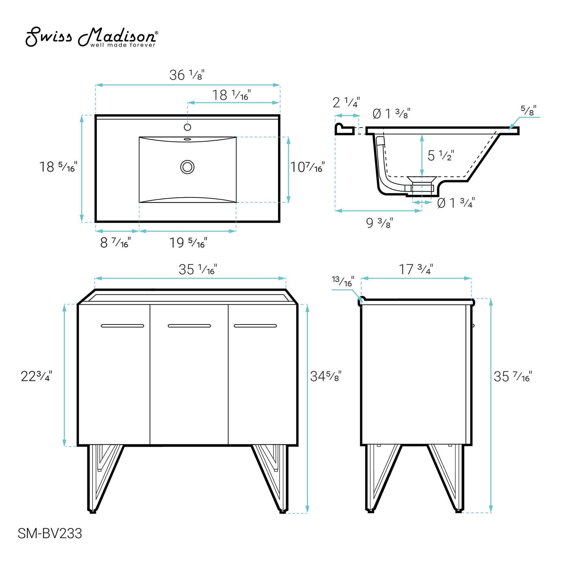 Gray / White / 1-Hole