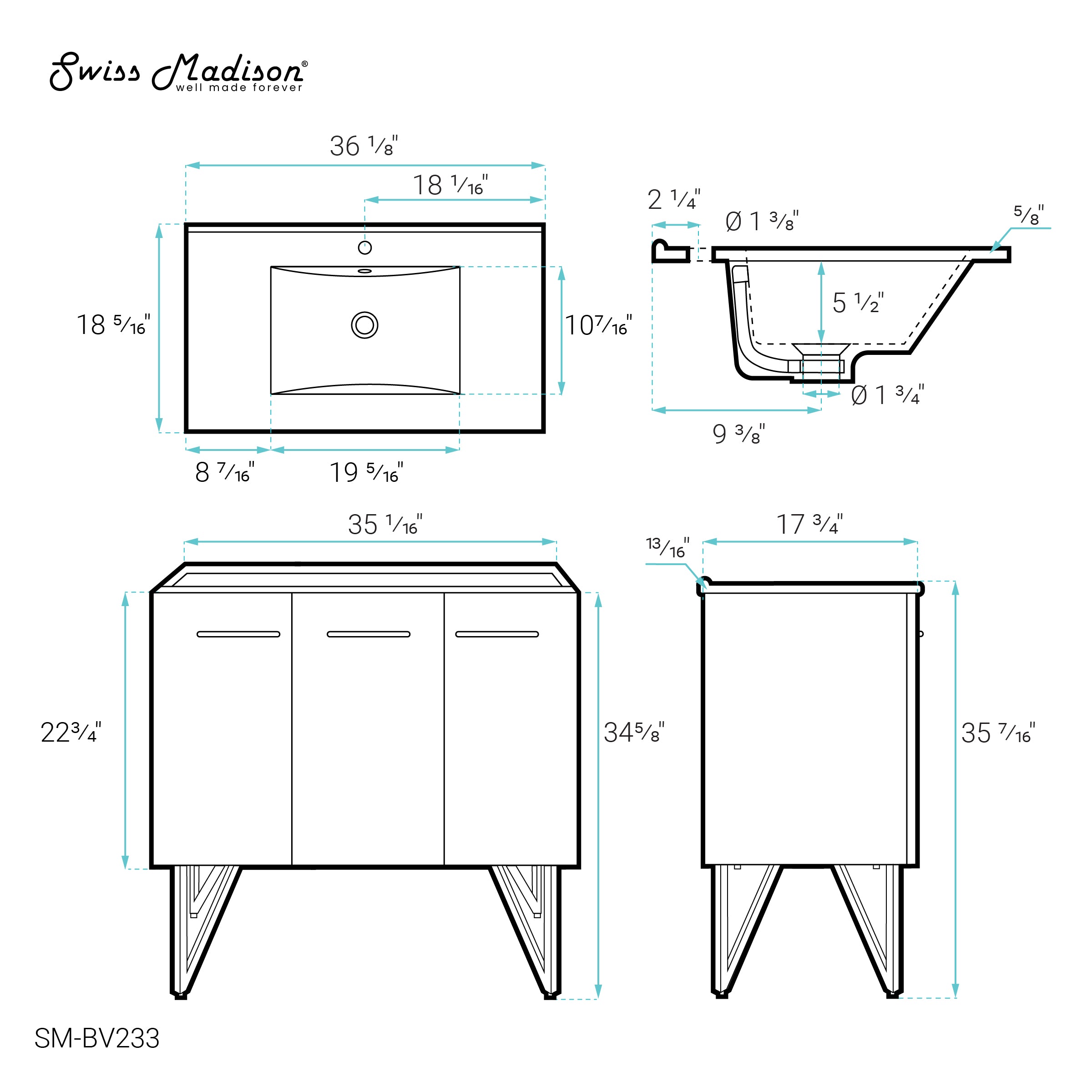 Gray / White / 1-Hole
