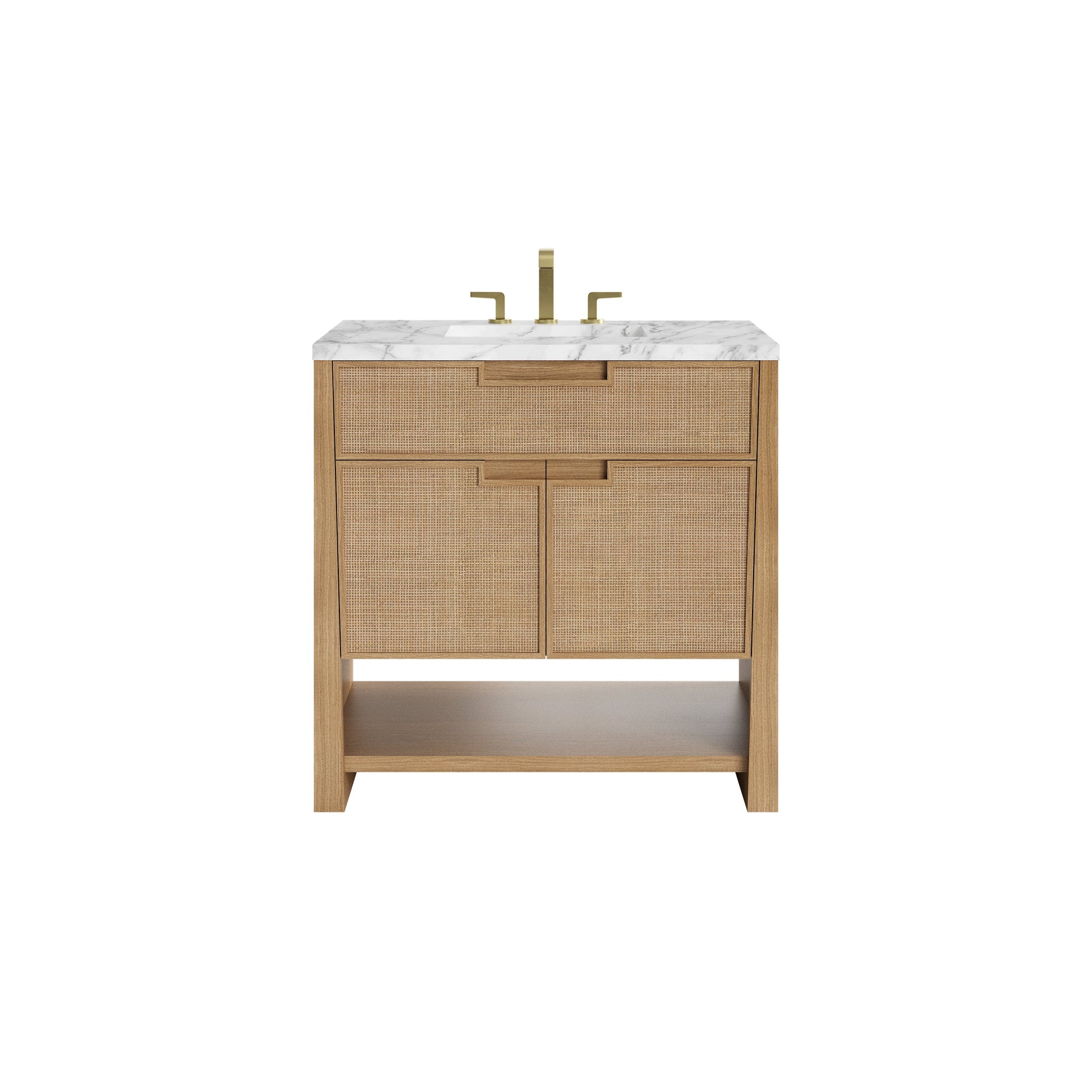 Seaside Oak / Carrara White - 3 Faucet Holes