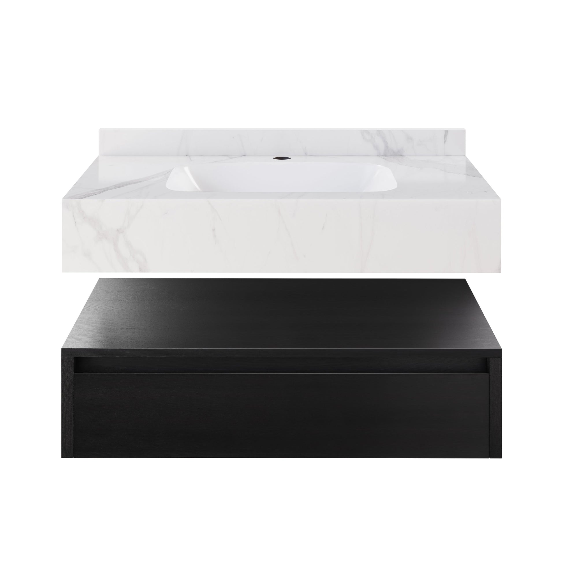 Black Oak / White Marble