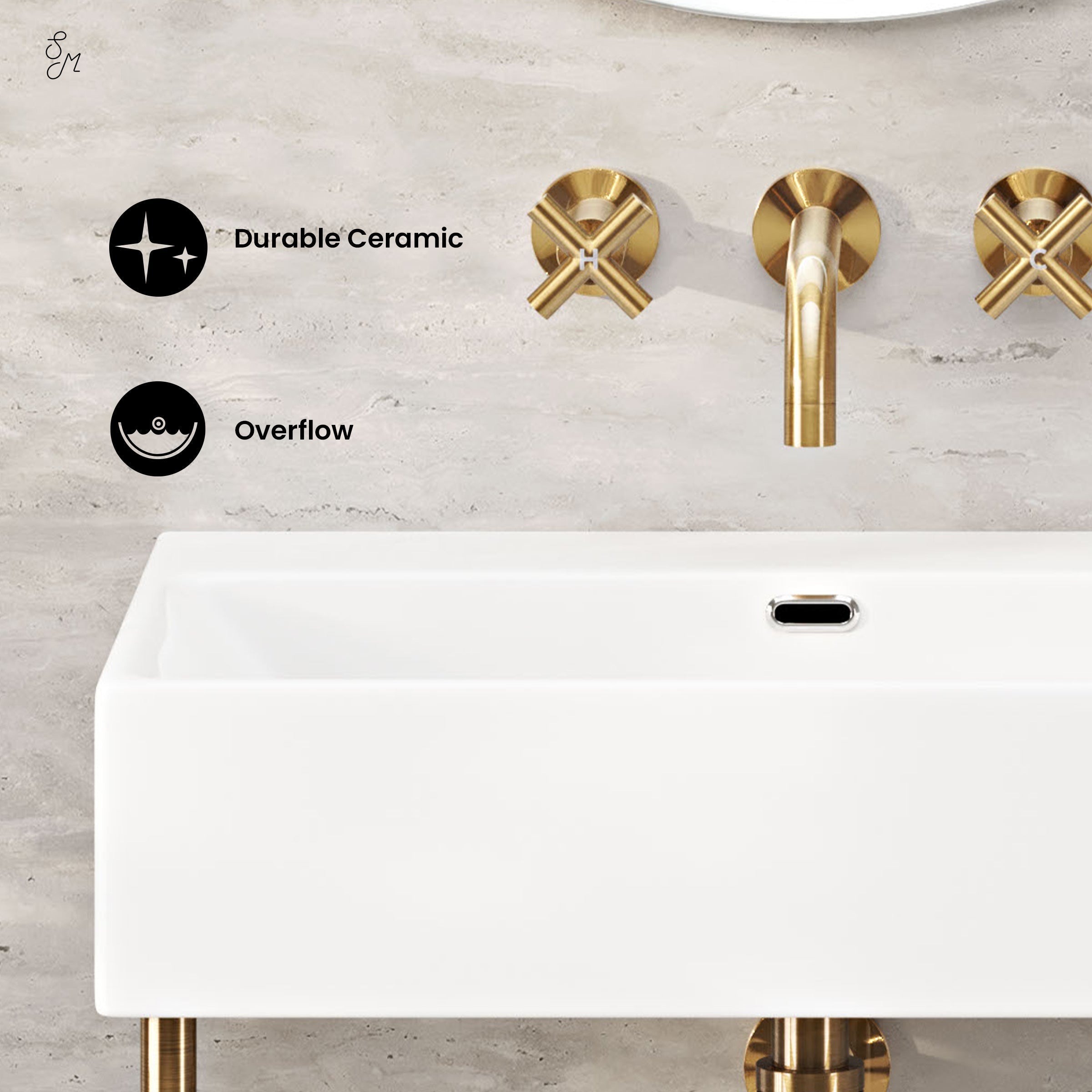 Brushed Gold / White