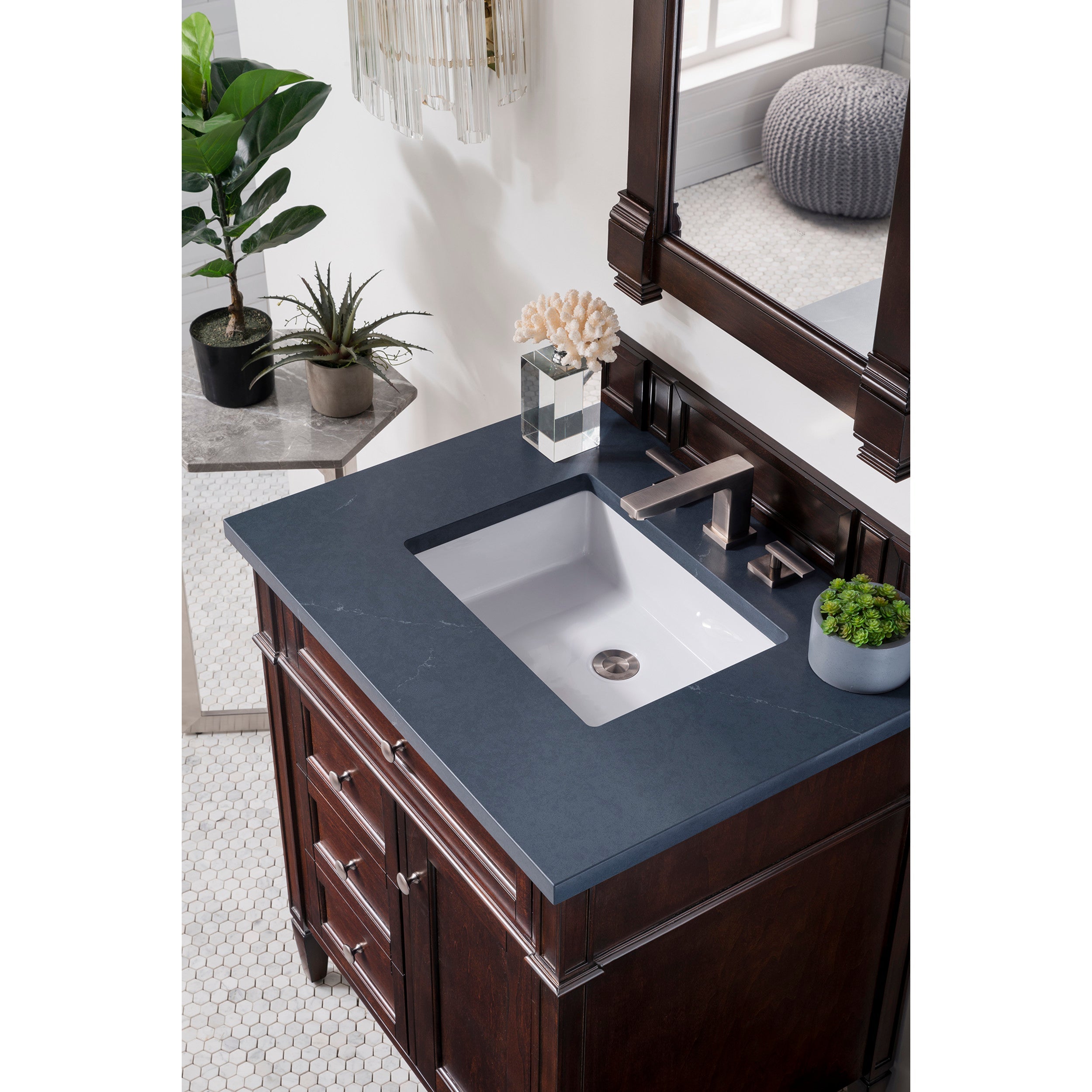 Burnished Mahogany / Charcoal Soapstone - 3 Faucet Holes