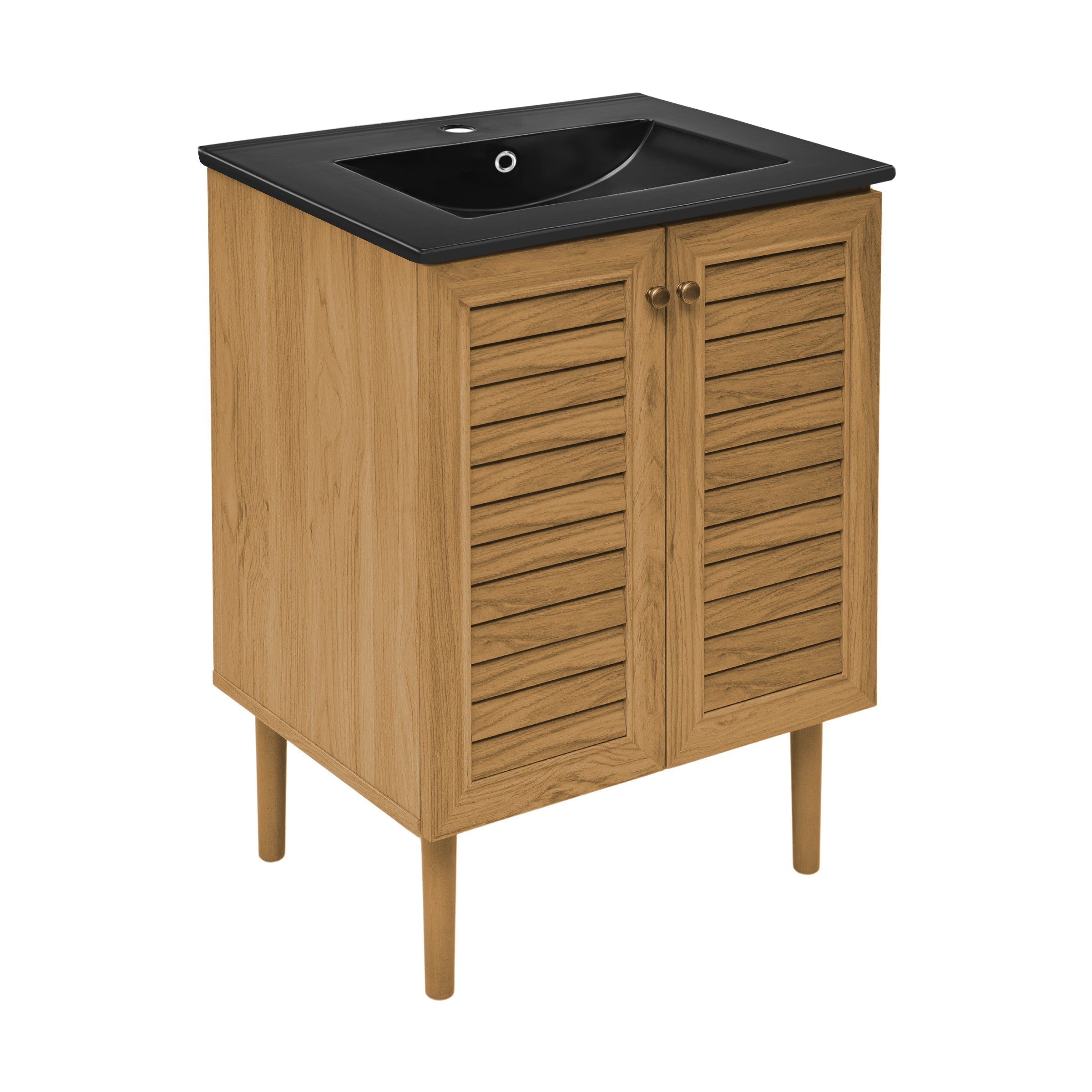 Golden Oak / Matte Black / 1-Hole