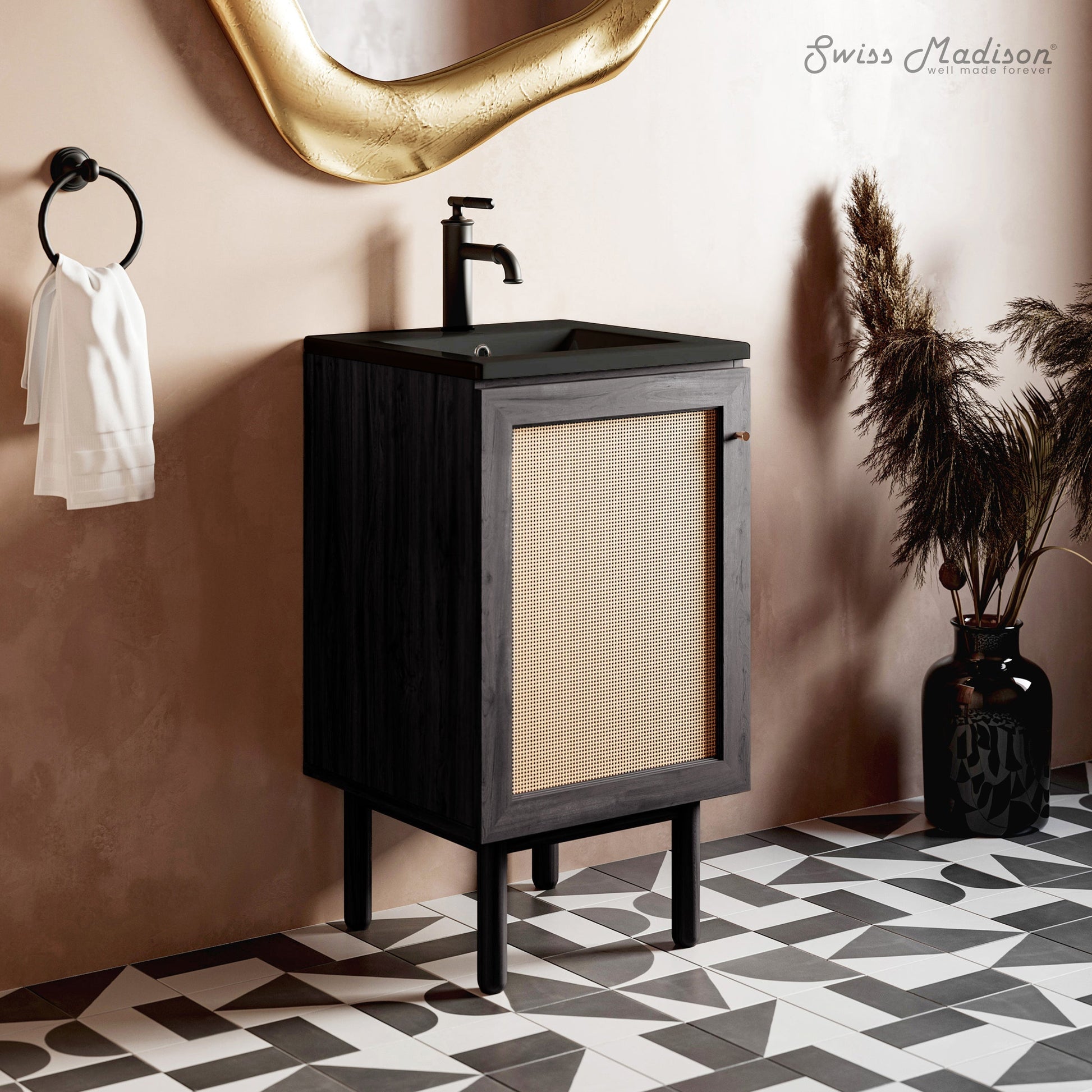 Black Oak / Matte Black / 1-Hole
