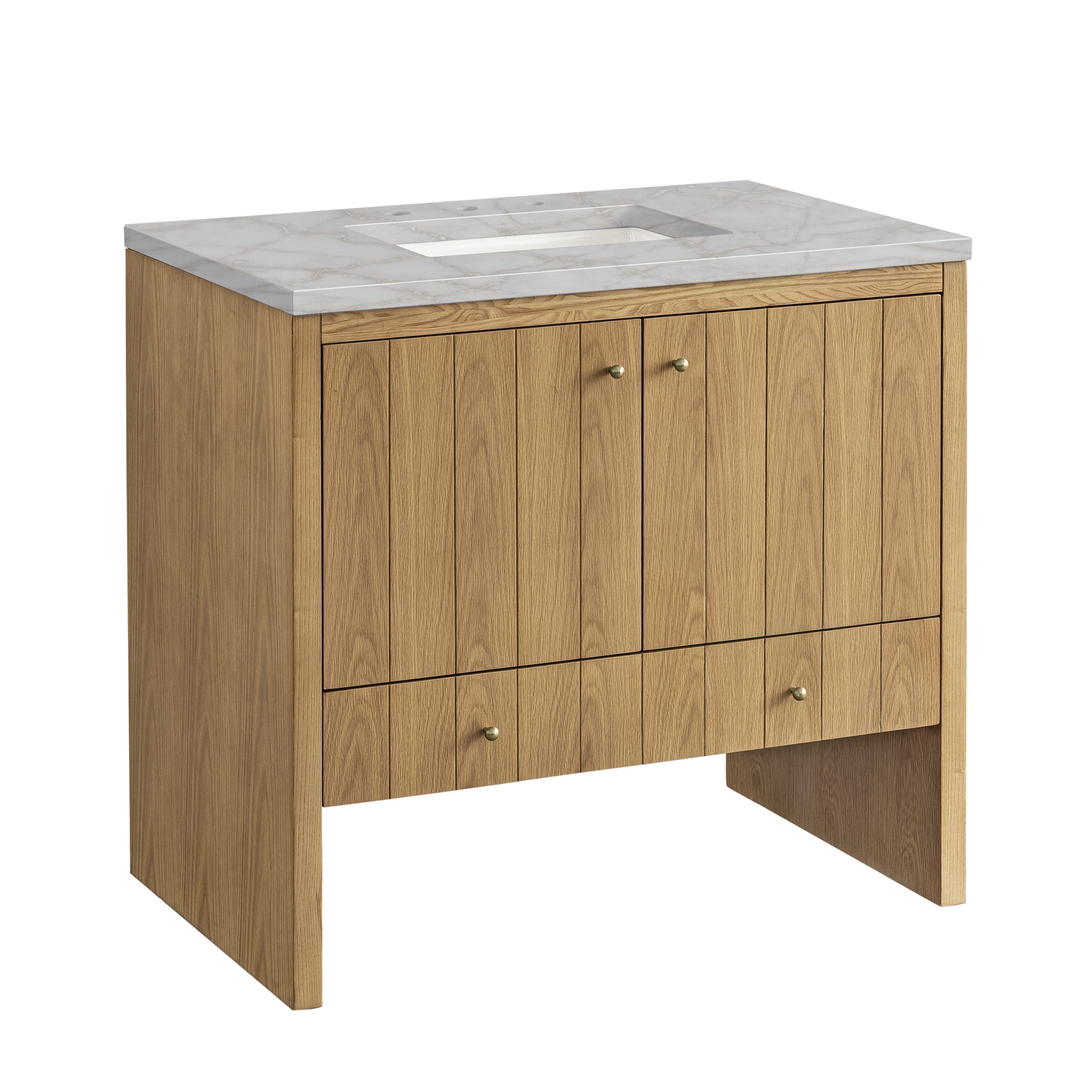 Light Natural Oak / Victorian Silver - 3 Faucet Holes