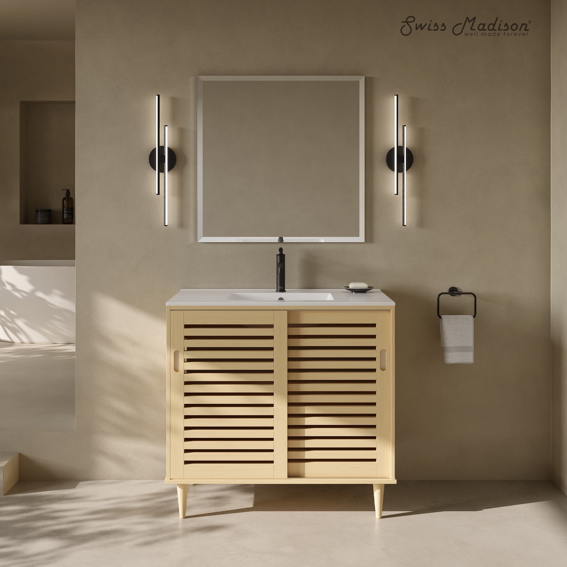 Natural Oak / White / 1-Hole