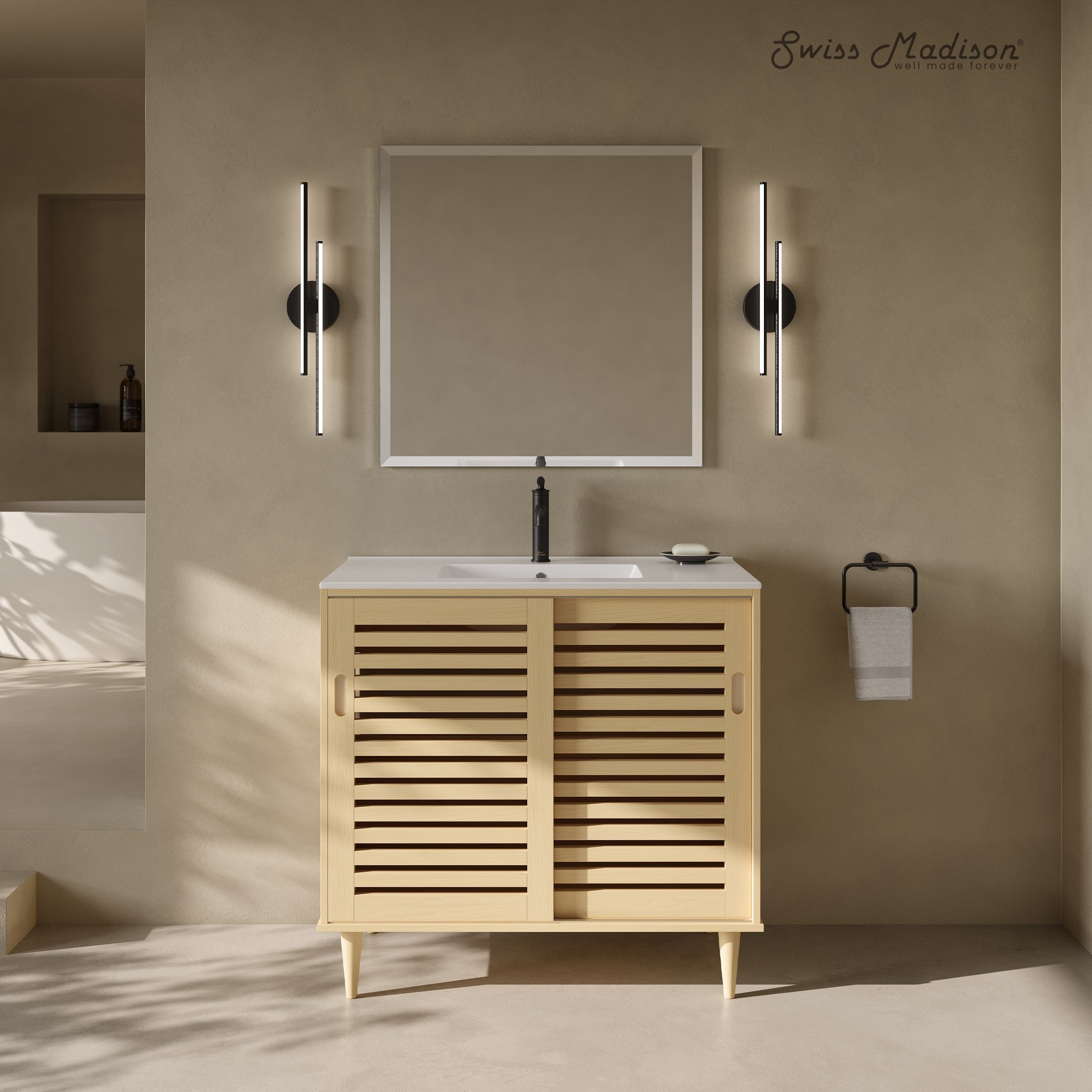 Natural Oak / White / 1-Hole