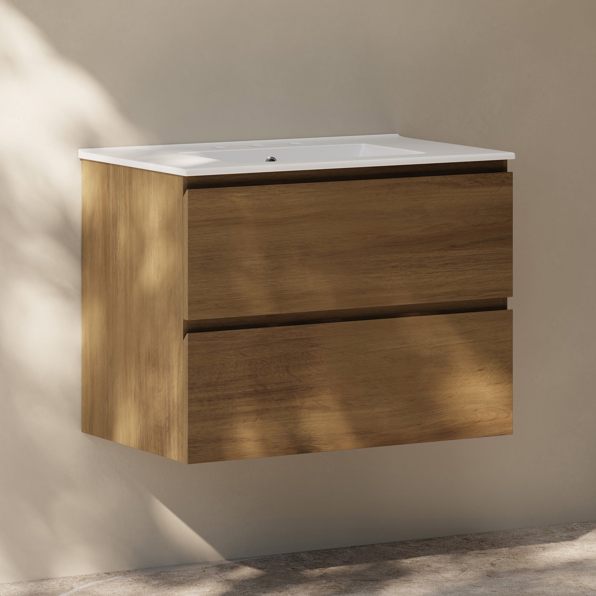 Brown Oak / Glossy White / 3-Hole