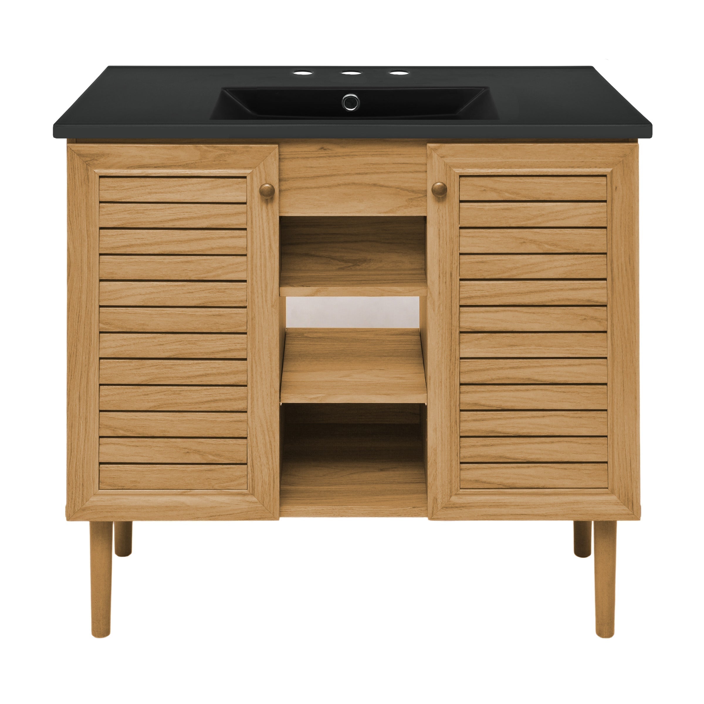 Golden Oak / Black / 3-Hole