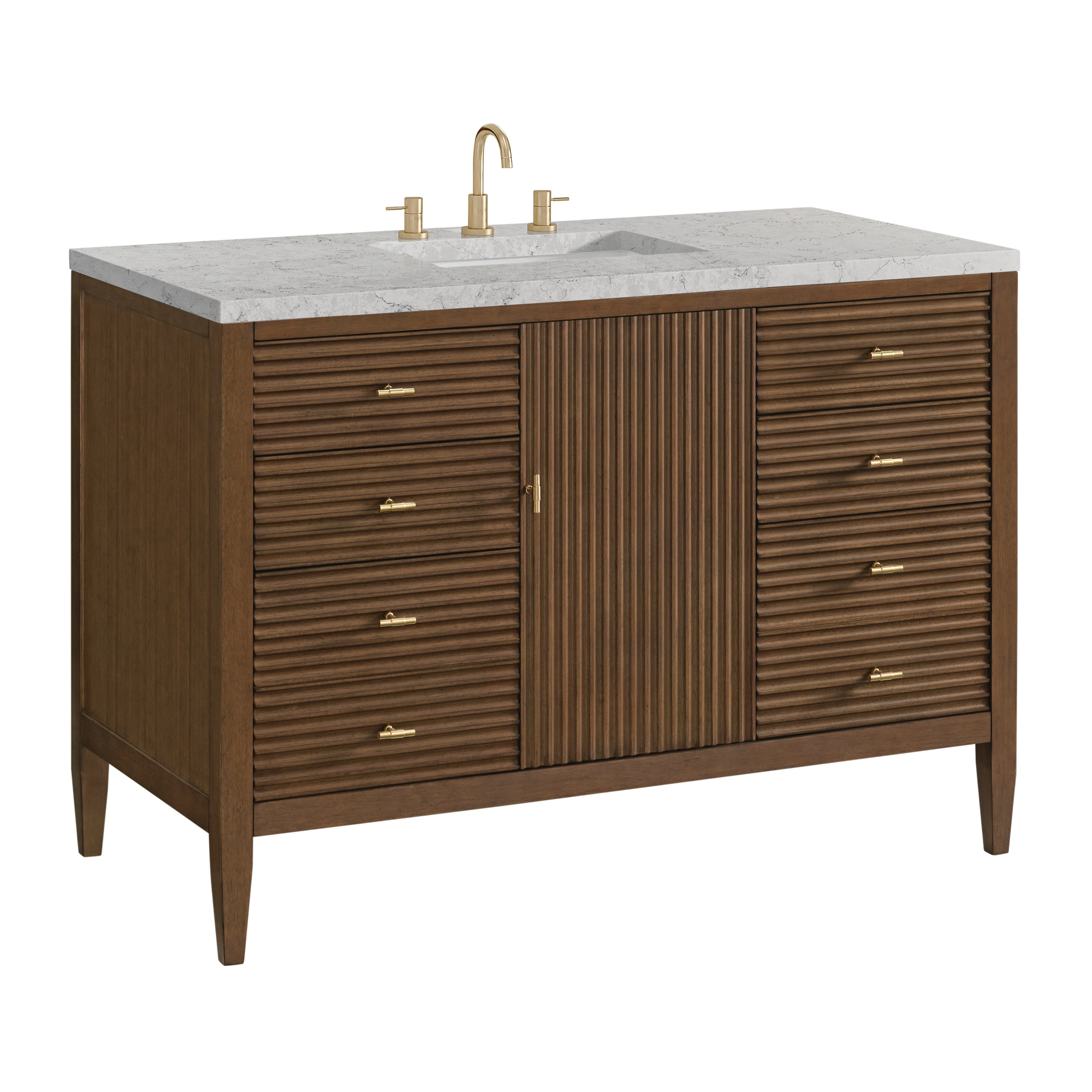 Mid-Century Walnut / Eternal Jasmine Pearl - 3 Faucet Holes