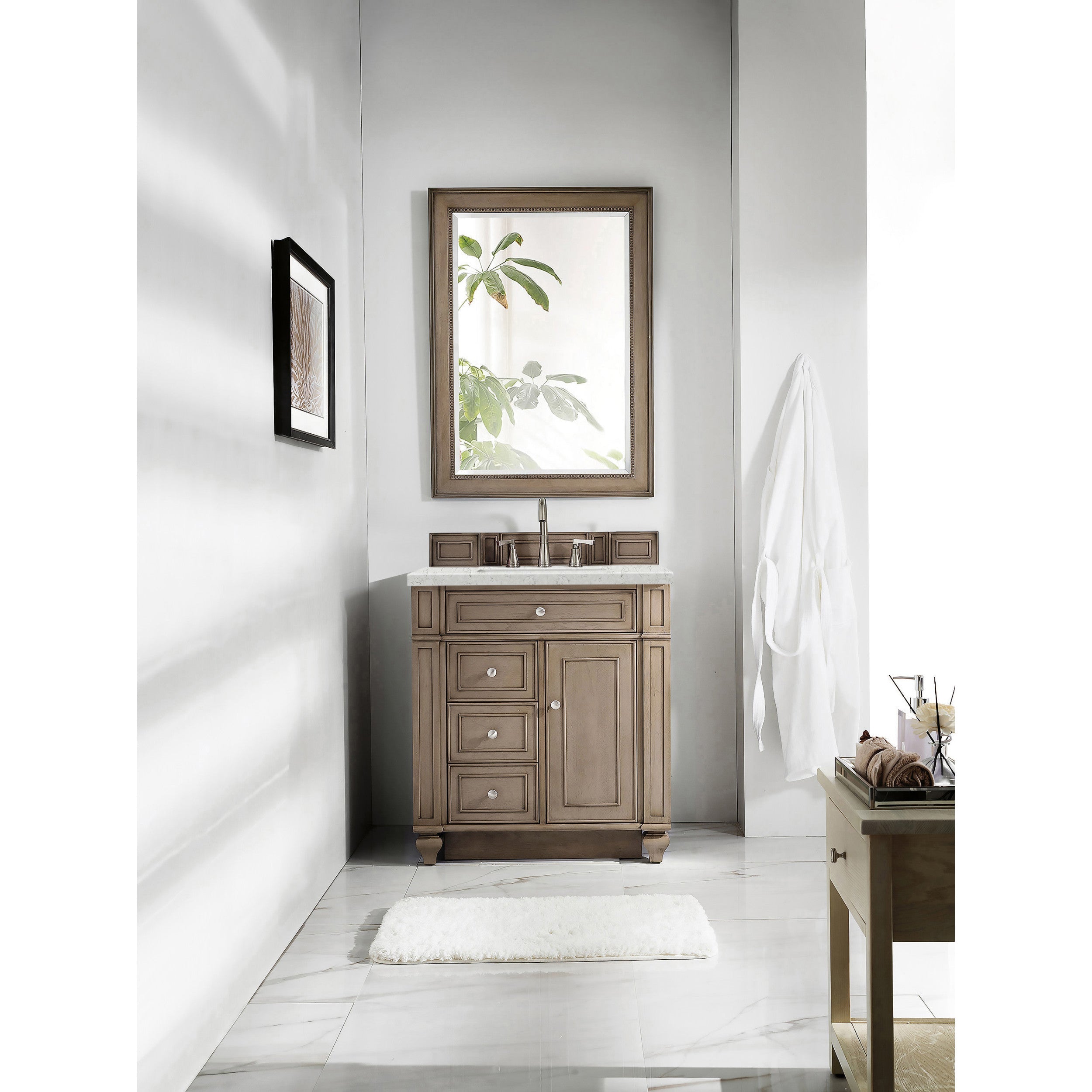 Whitewashed Walnut / Eternal Jasmine Pearl - 3 Faucet Holes