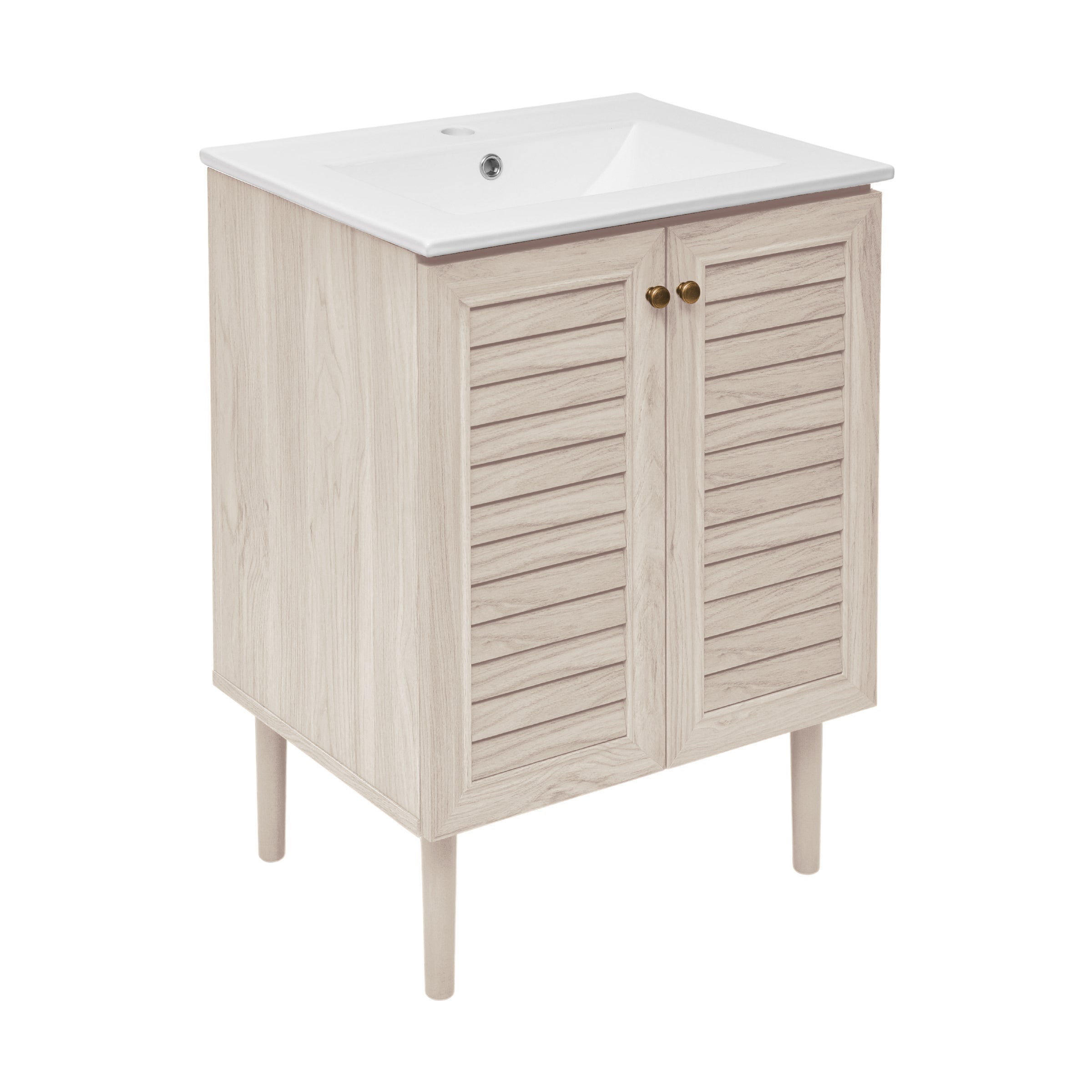 White Oak / White / 1-Hole
