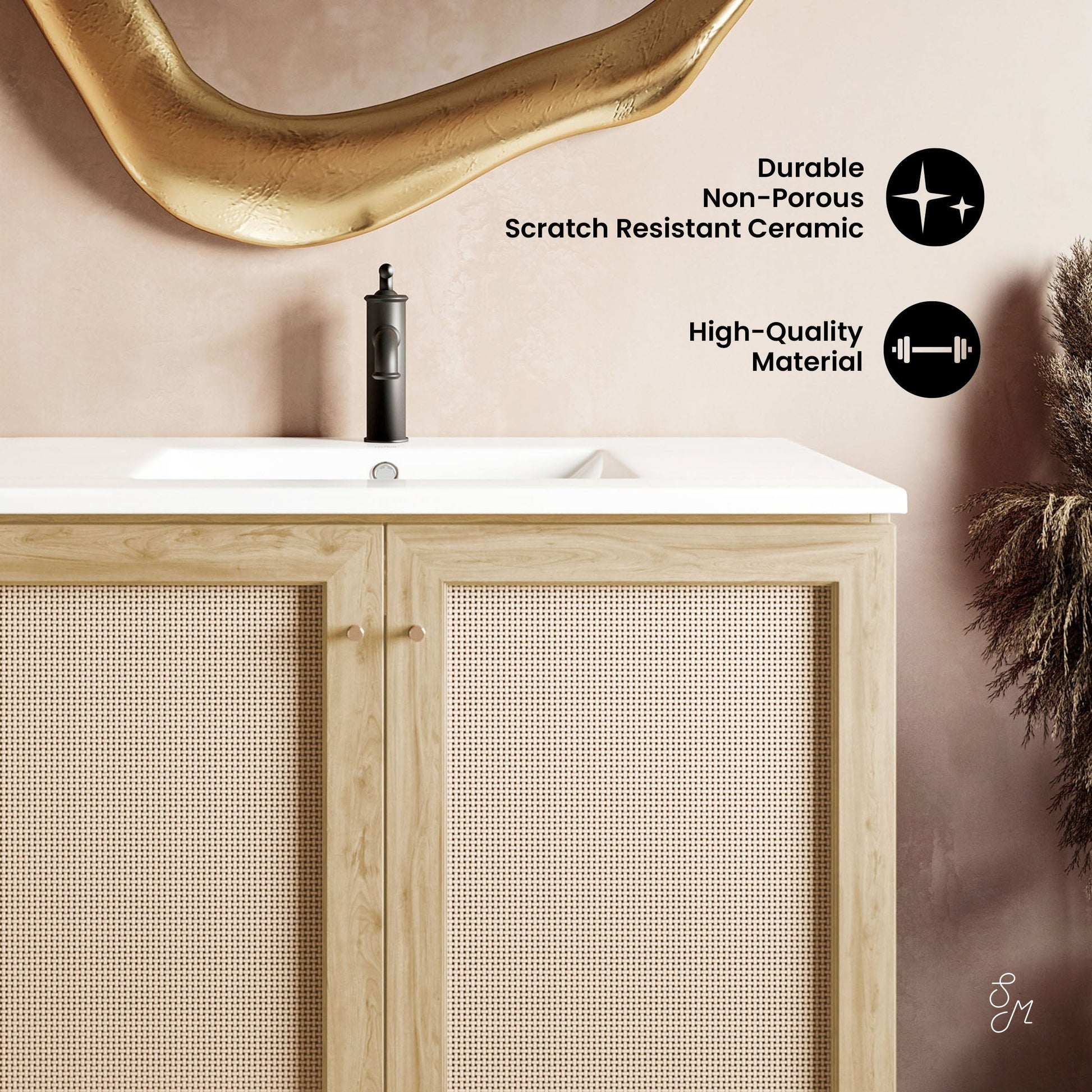 Natural Oak / White / 1-Hole