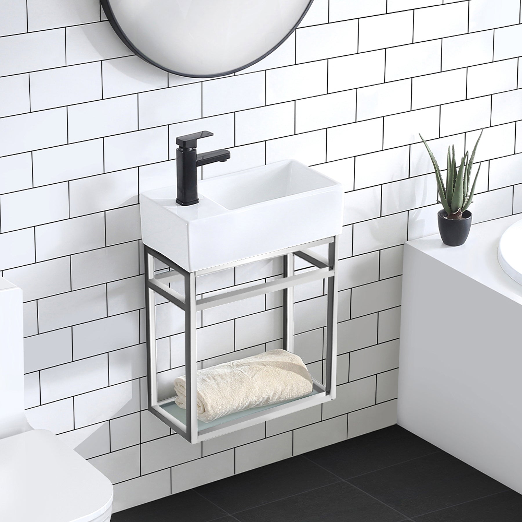 Chrome / White / 1-Hole