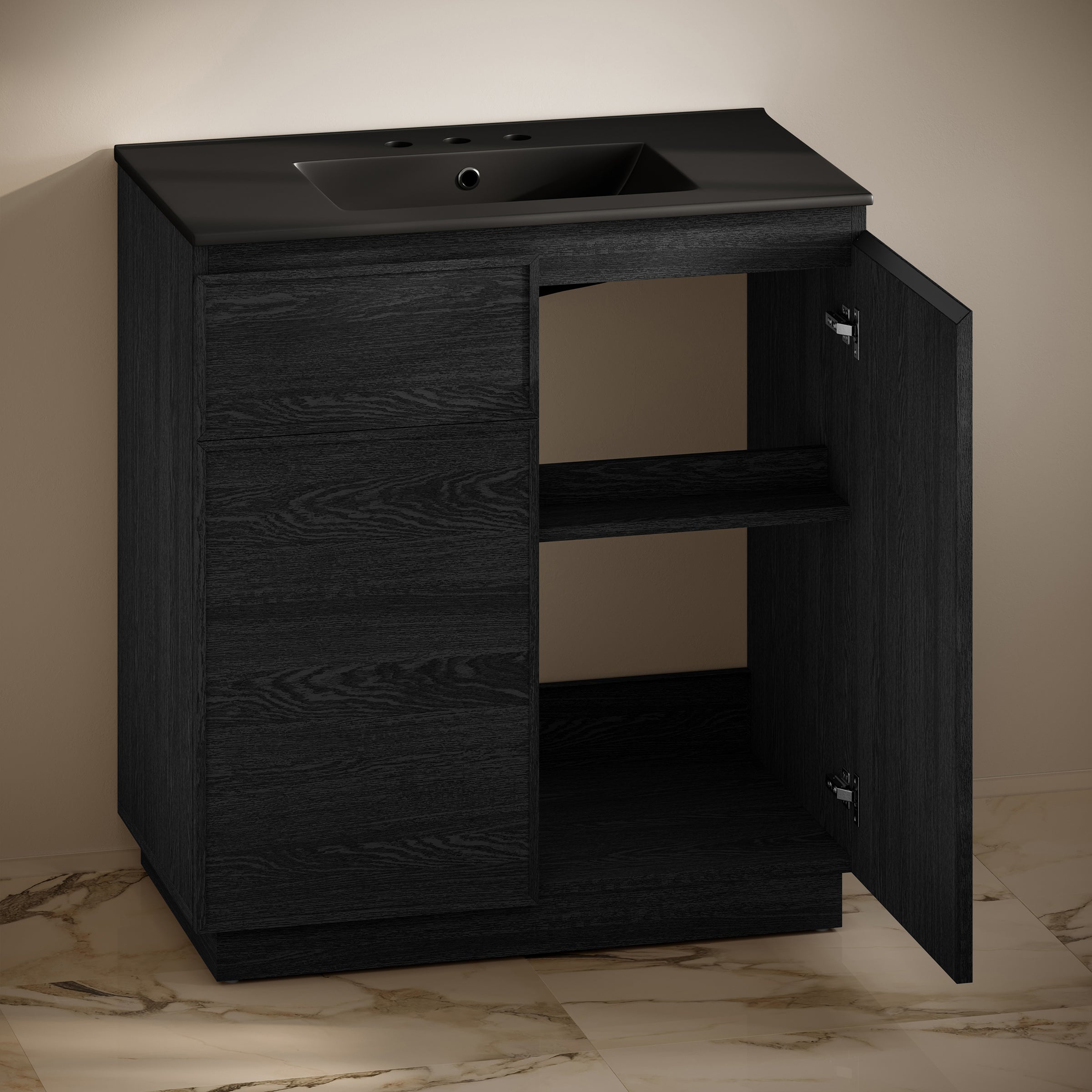 Black Oak / Black / 3-Hole