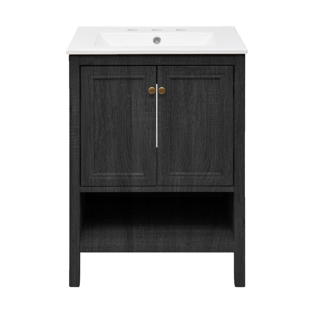 Black Oak / White / 3-Hole Wide