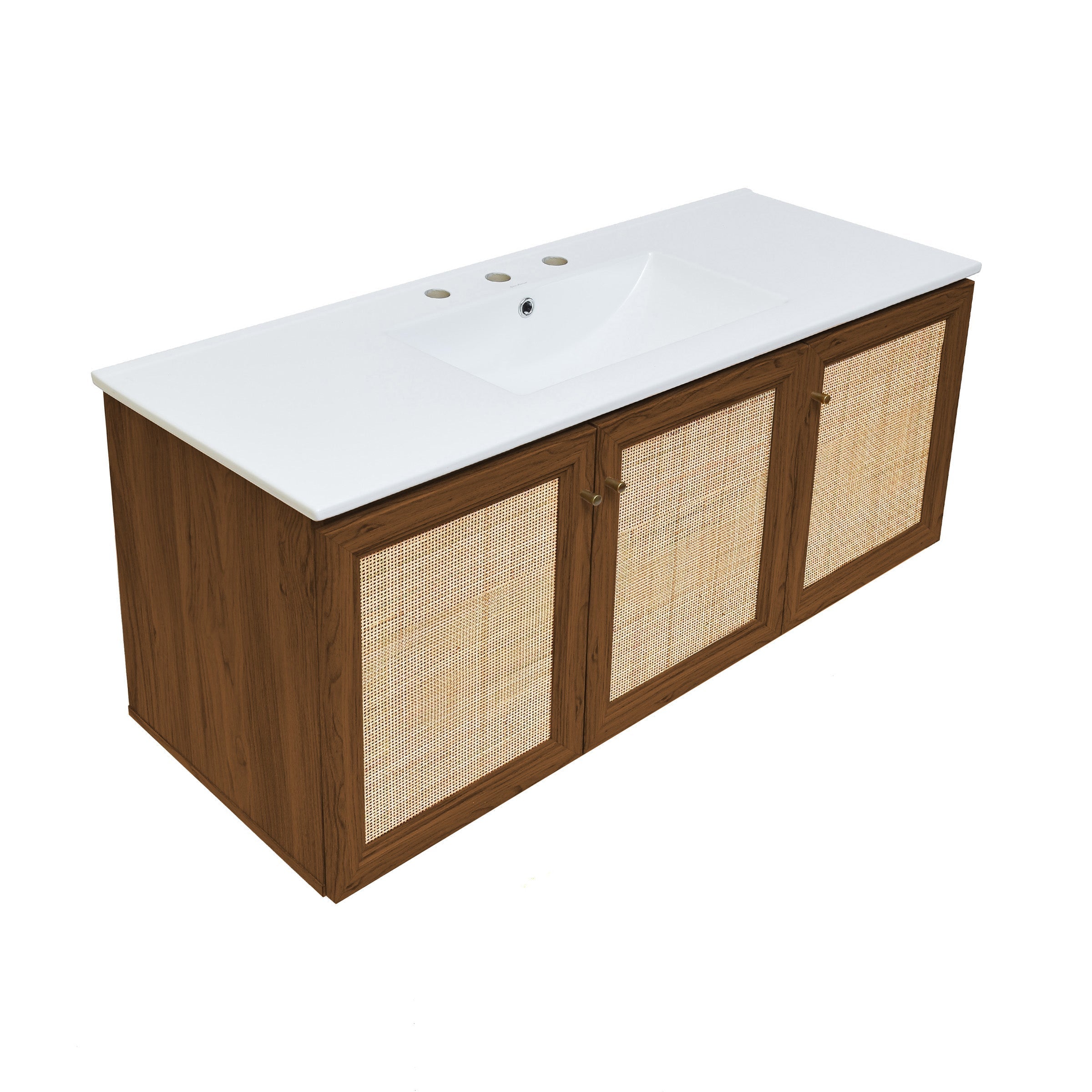 Brown Oak / White / 3-Hole