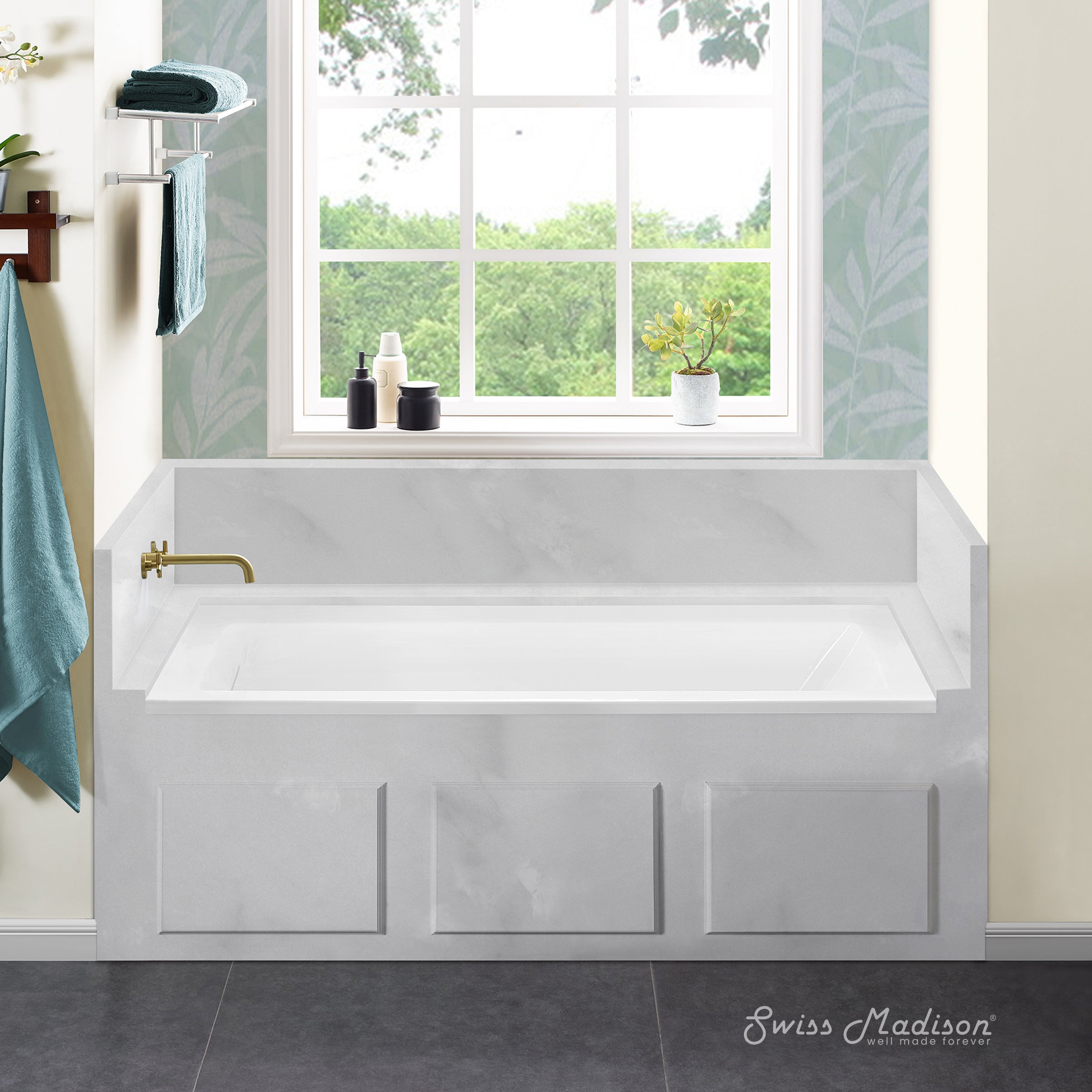Glossy White / Alcove - No Apron / Left