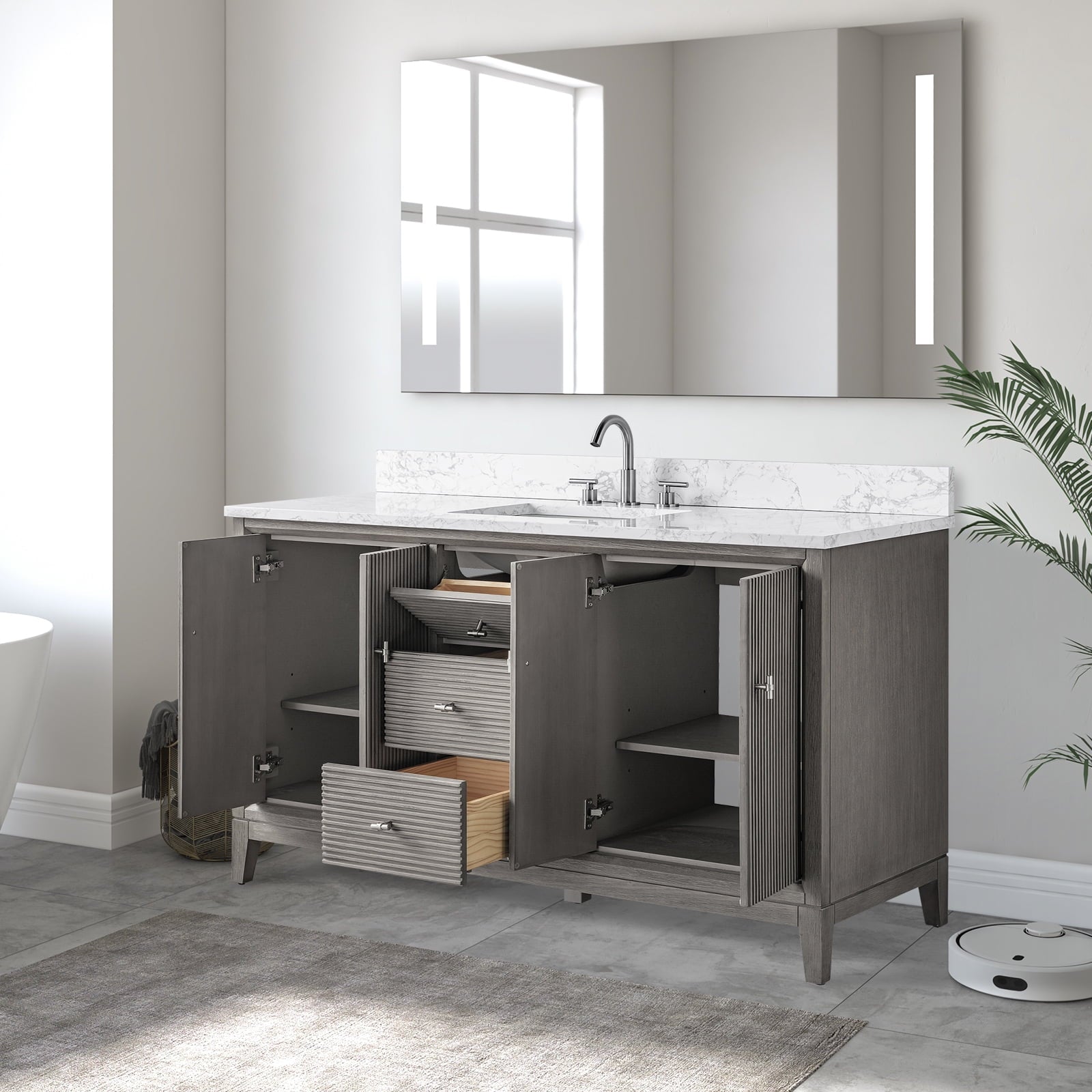 Linear Driftwood Gray / Brushed Nickel