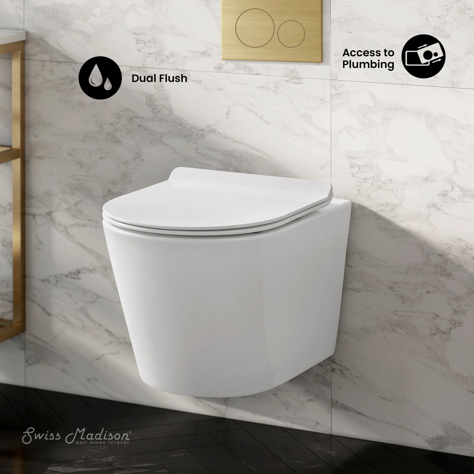 Glossy White / Brass