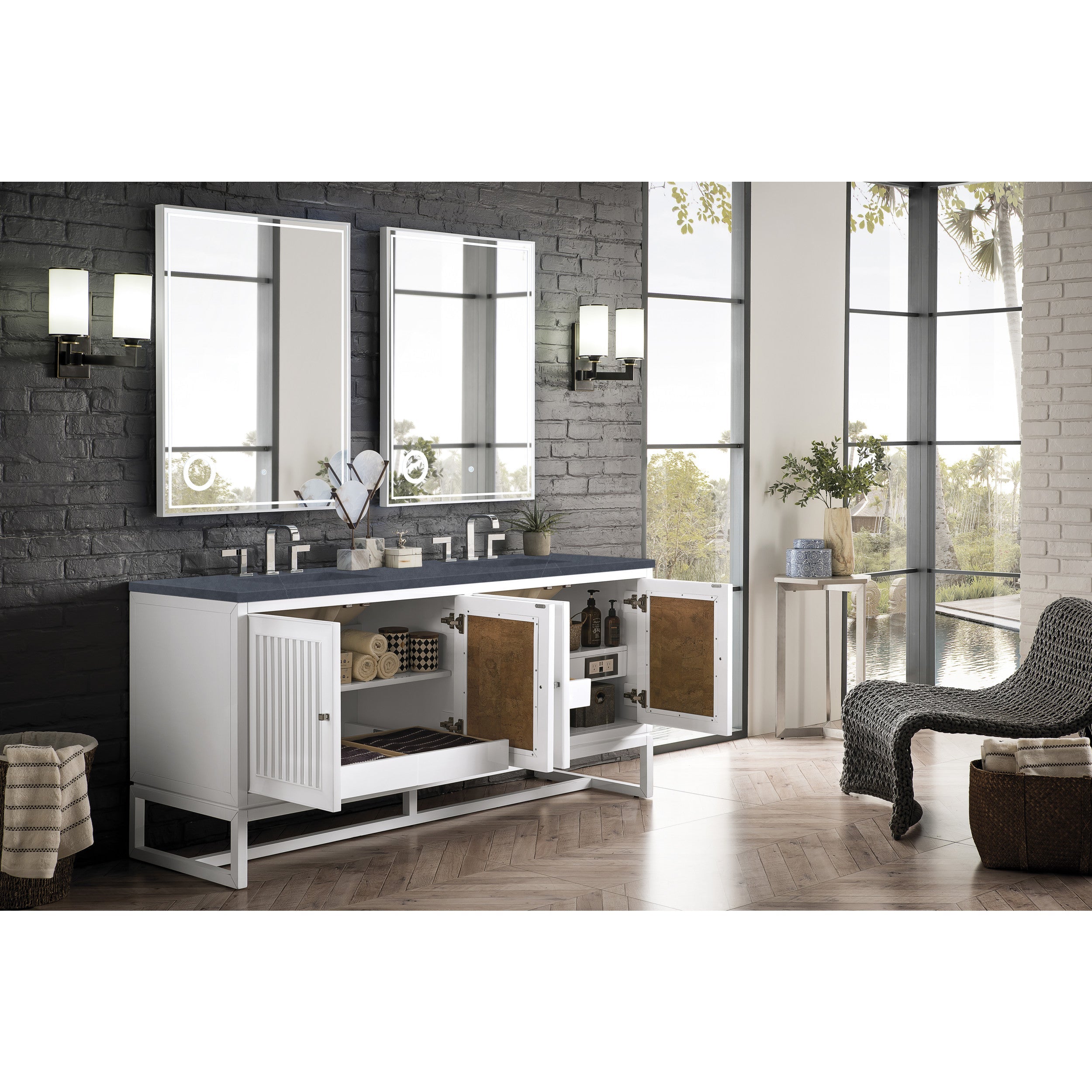 Glossy White / White Zeus - 3 Faucet Holes