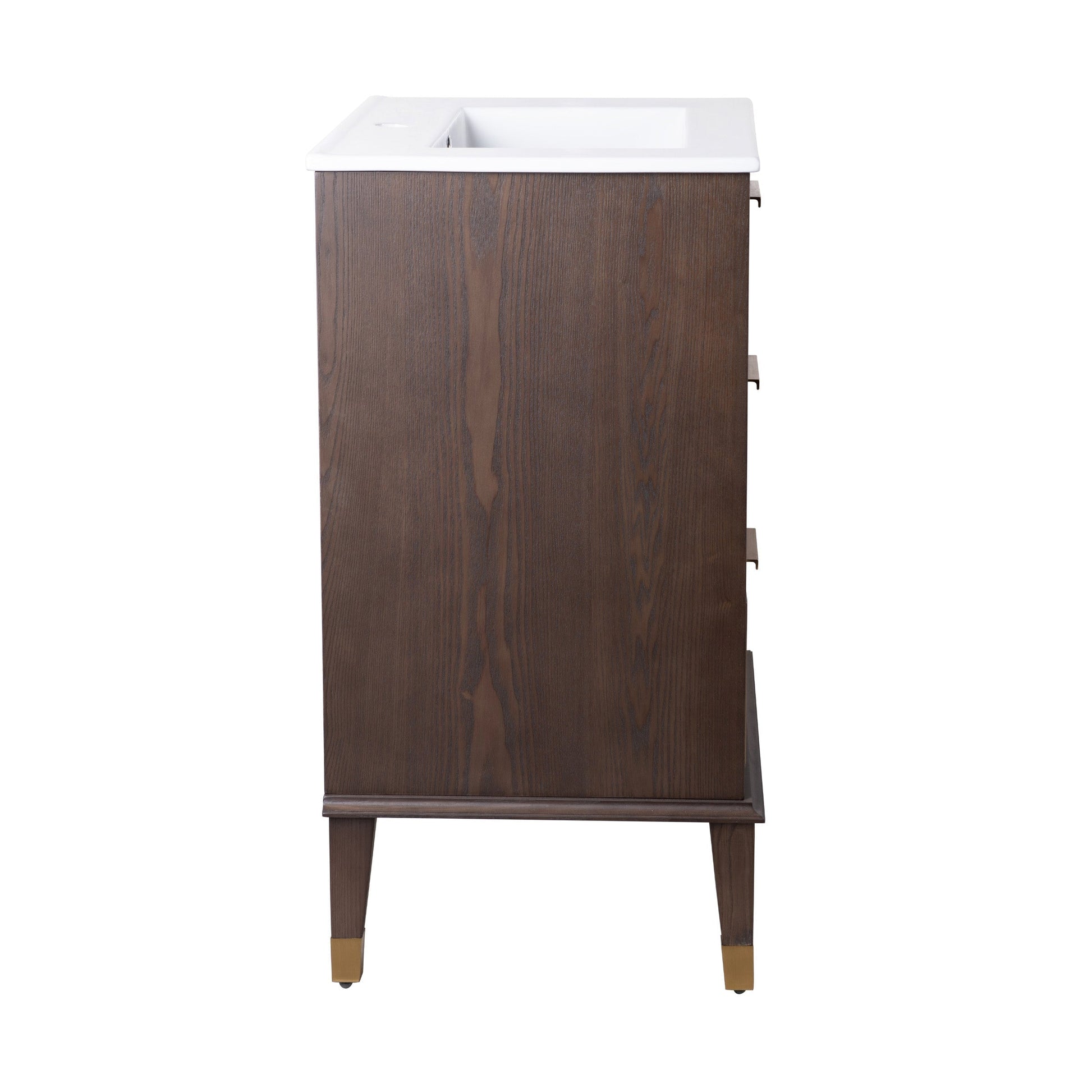 Brown Oak / White / 1-Hole