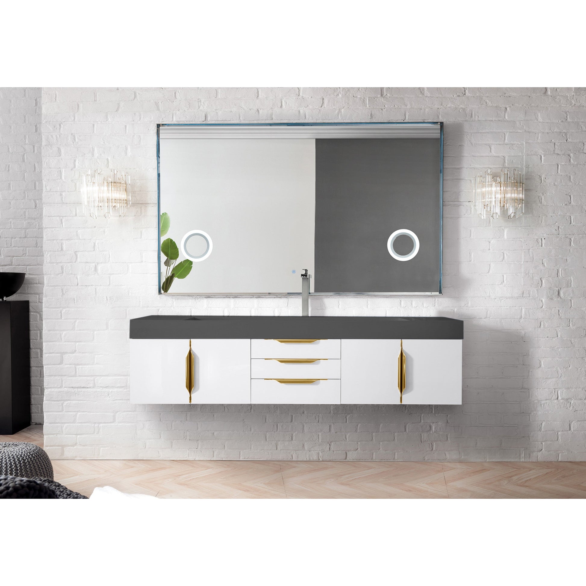 Glossy White / Radiant Gold / Dusk Grey Glossy - 1 Faucet Hole