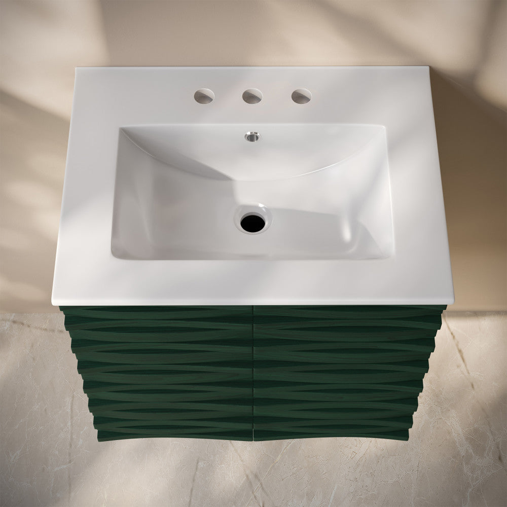 Green Oak / White / 3-Hole Wide