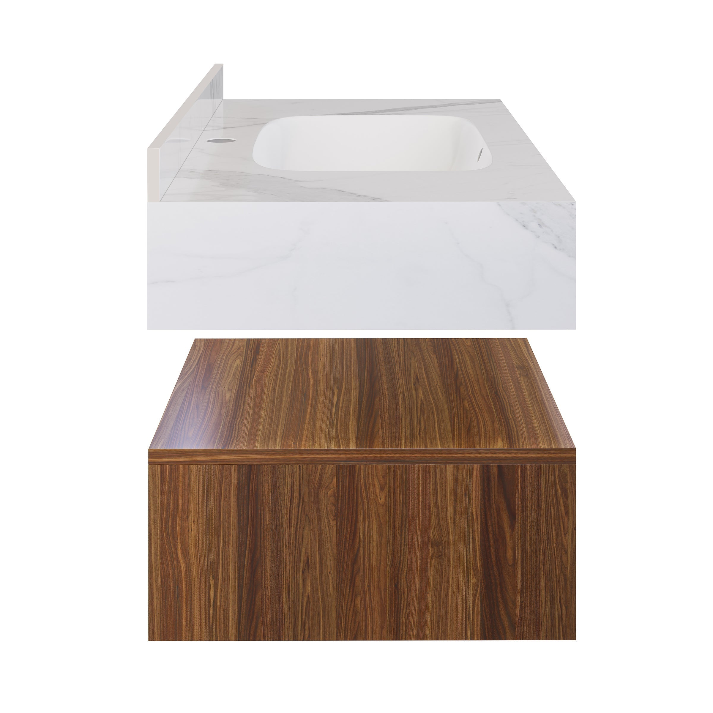 Brown Oak / White Marble