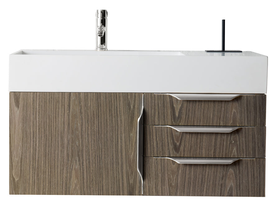 Ash Gray / Brushed Nickel / Glossy White - 1 Faucet Hole