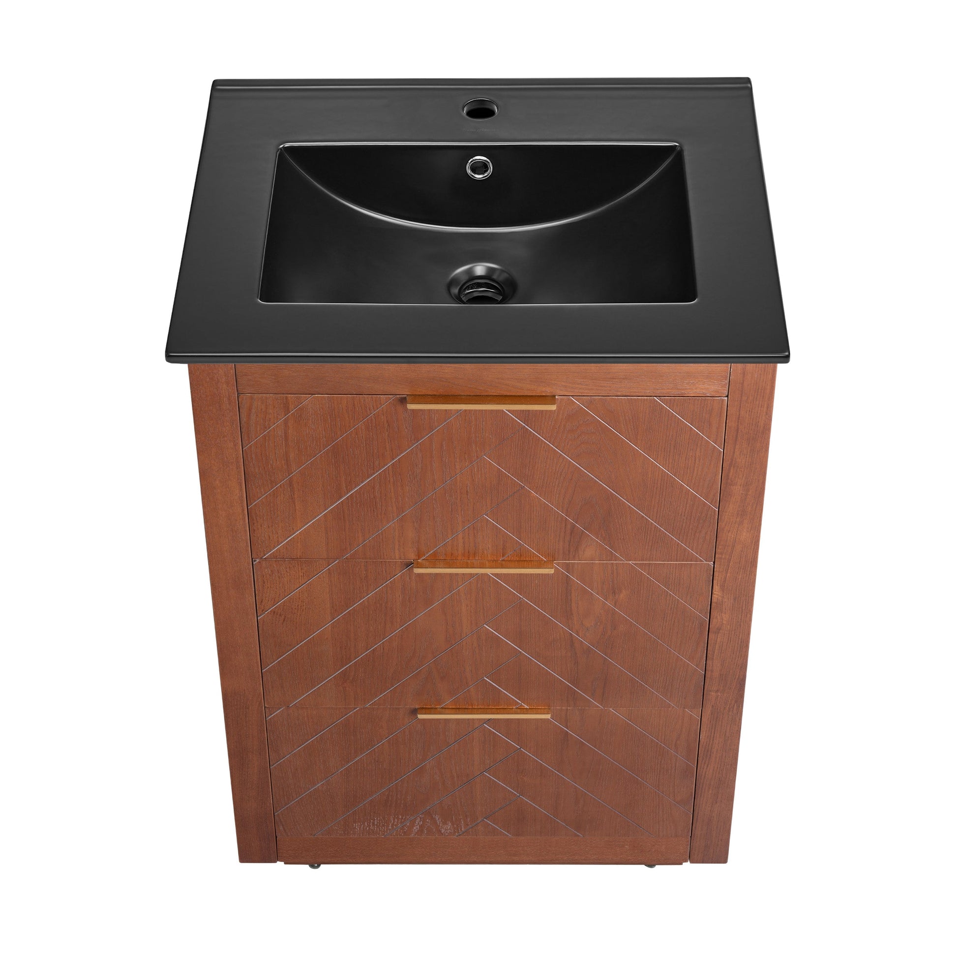 Brown Oak / Black / 1-Hole