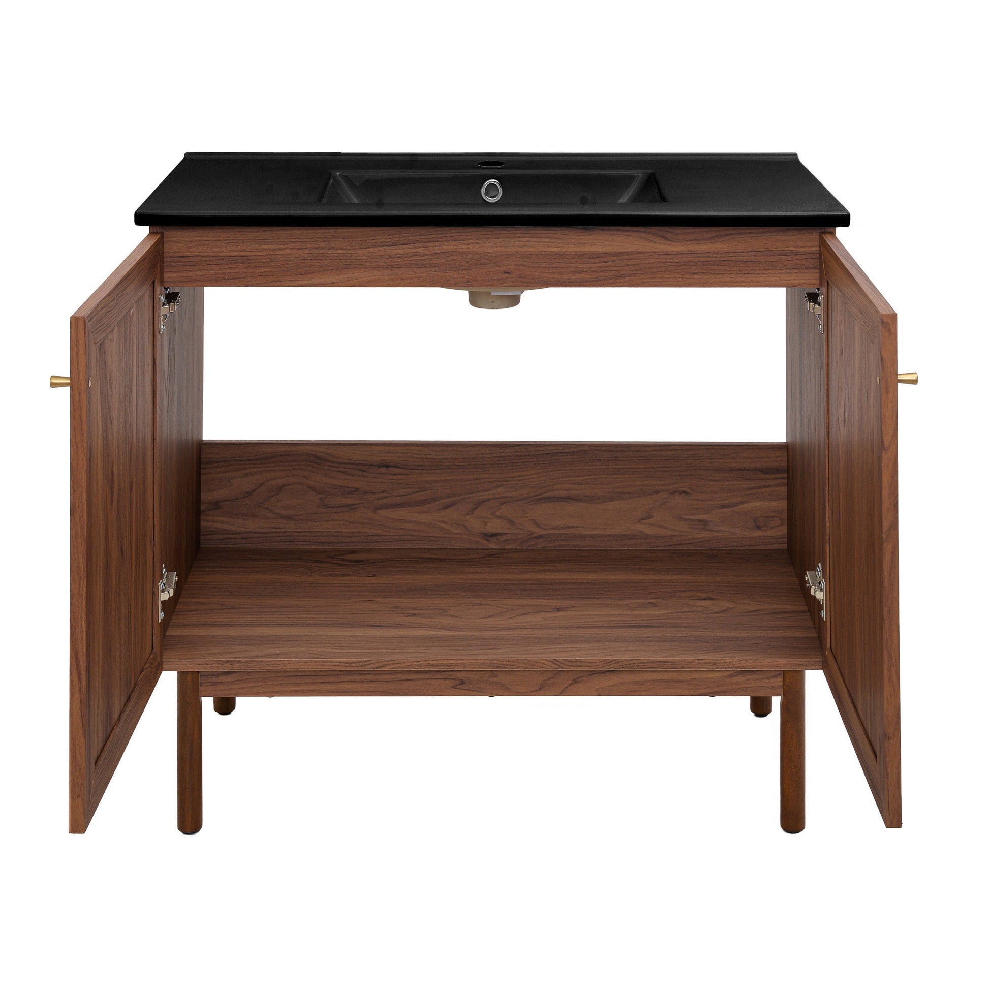 Brown Oak / Black / 1-Hole