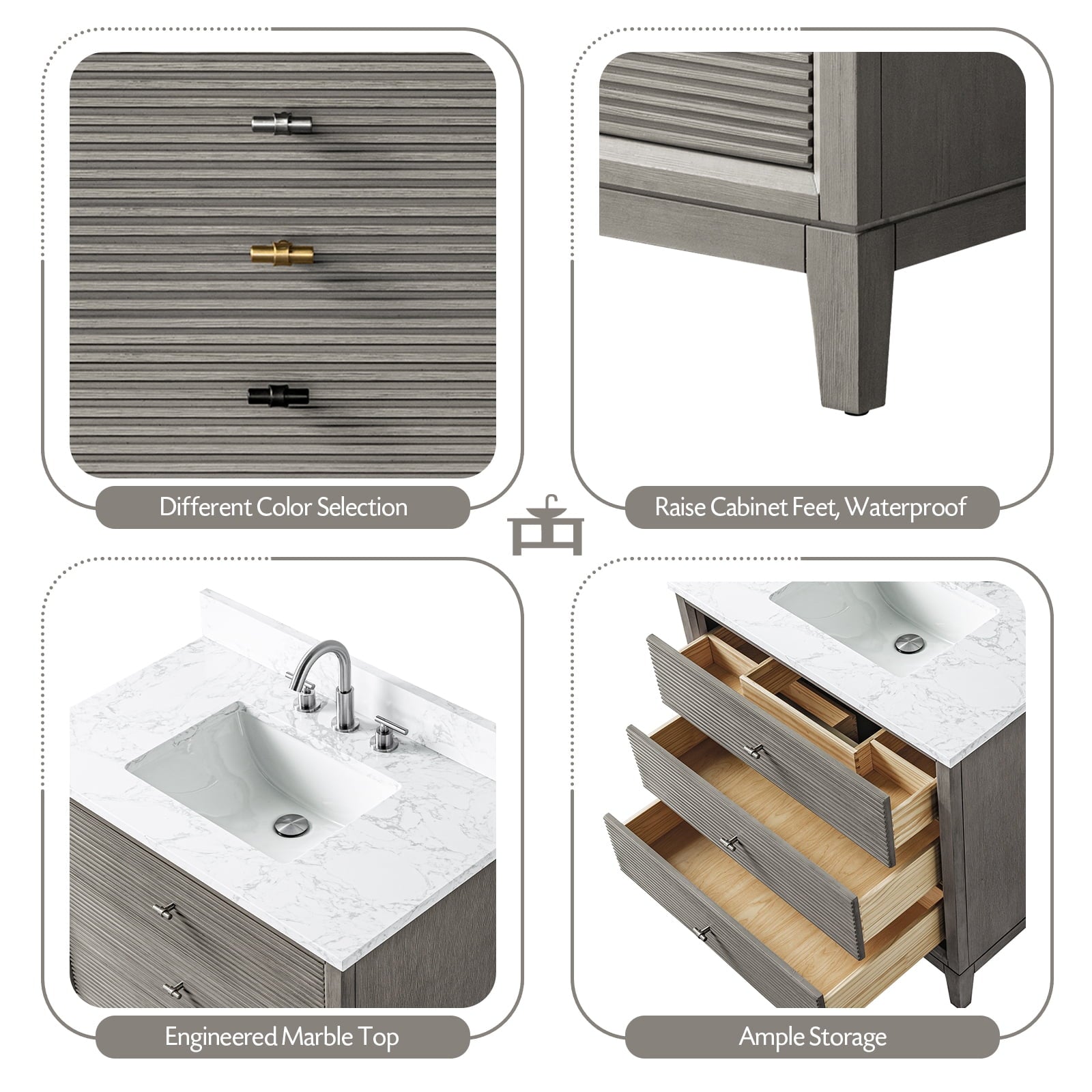 Linear Driftwood Gray / Matte Black