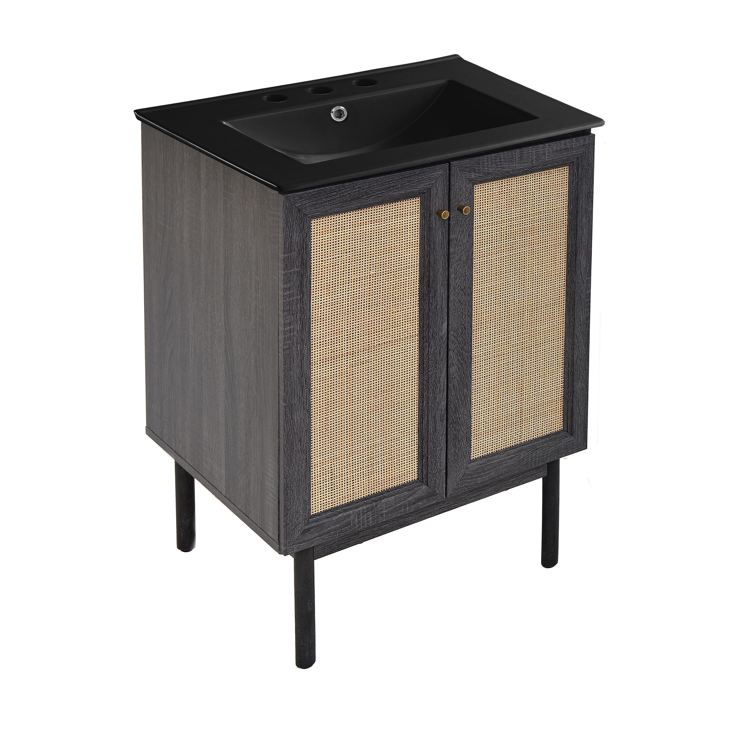 Black Oak / Matte Black / 3-Hole