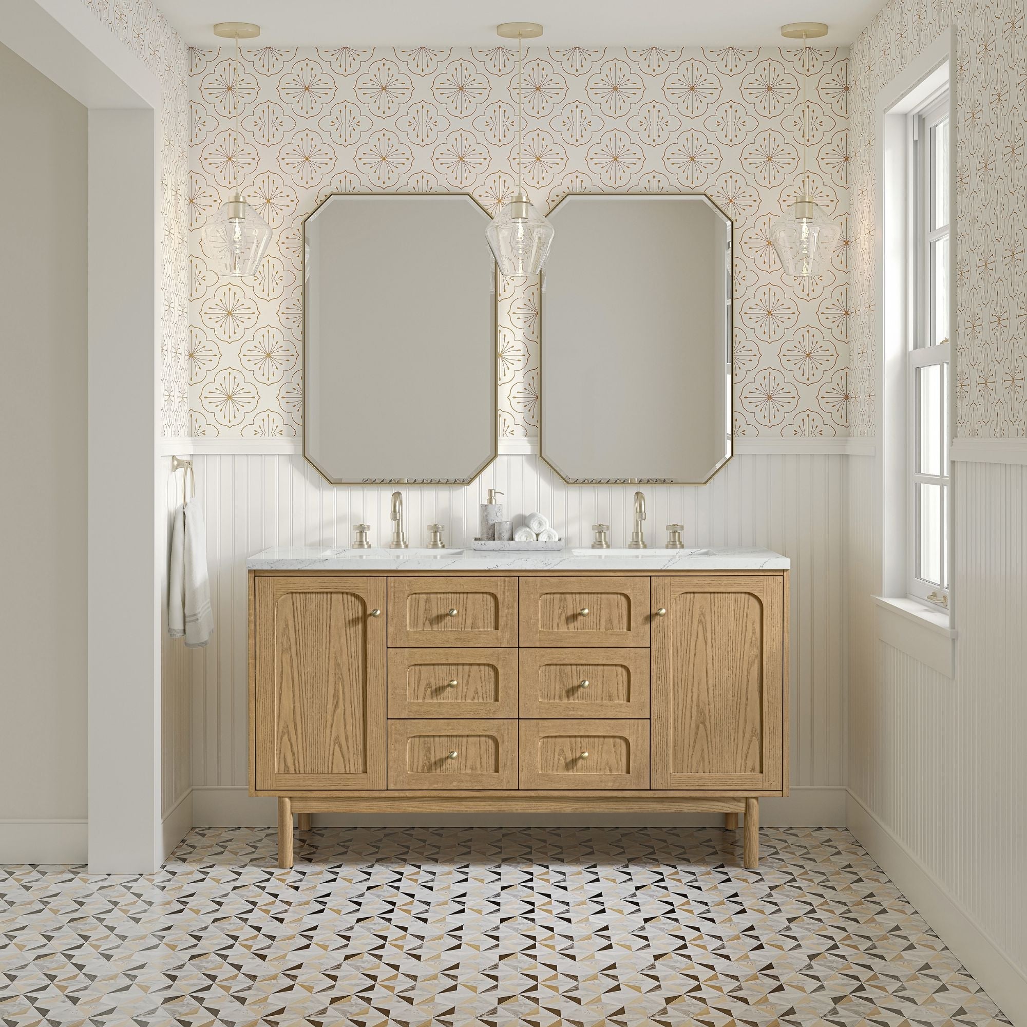 Light Natural Oak / Ethereal Noctis - 3 Faucet Holes