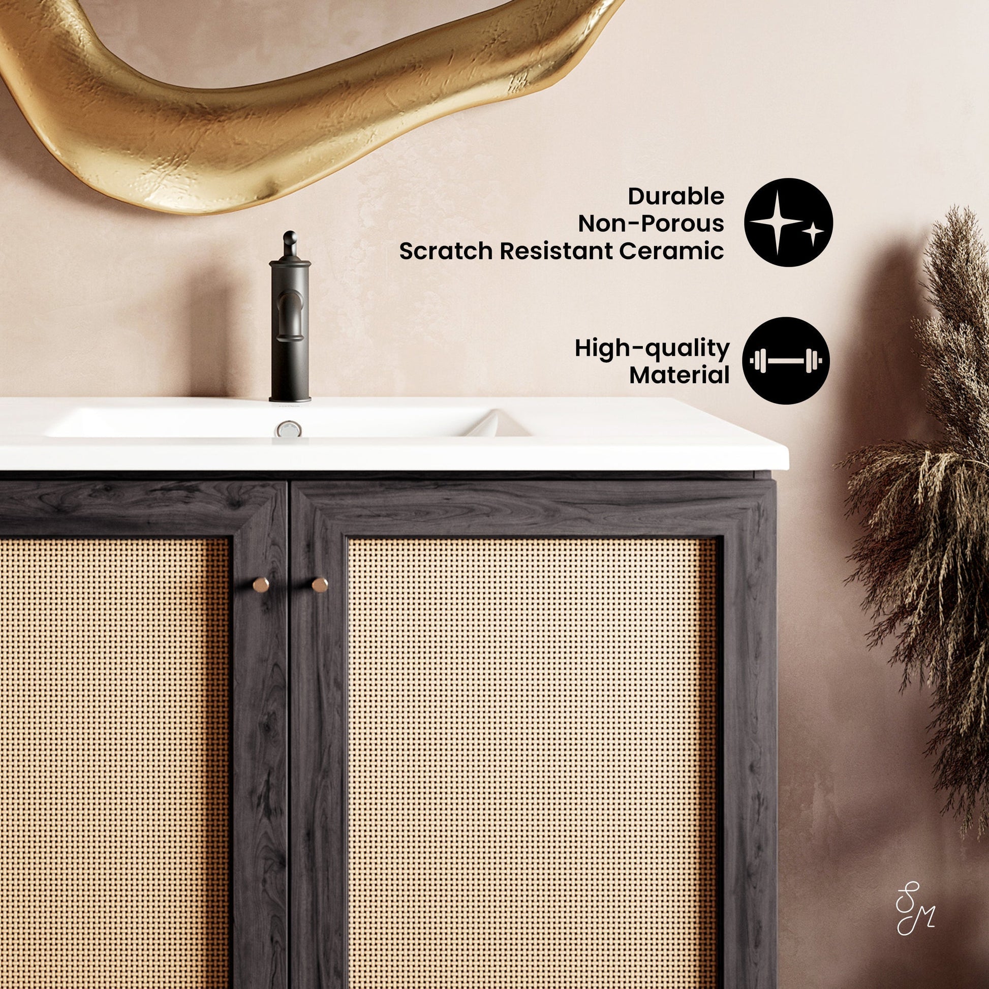 Black Oak / White / 1-Hole