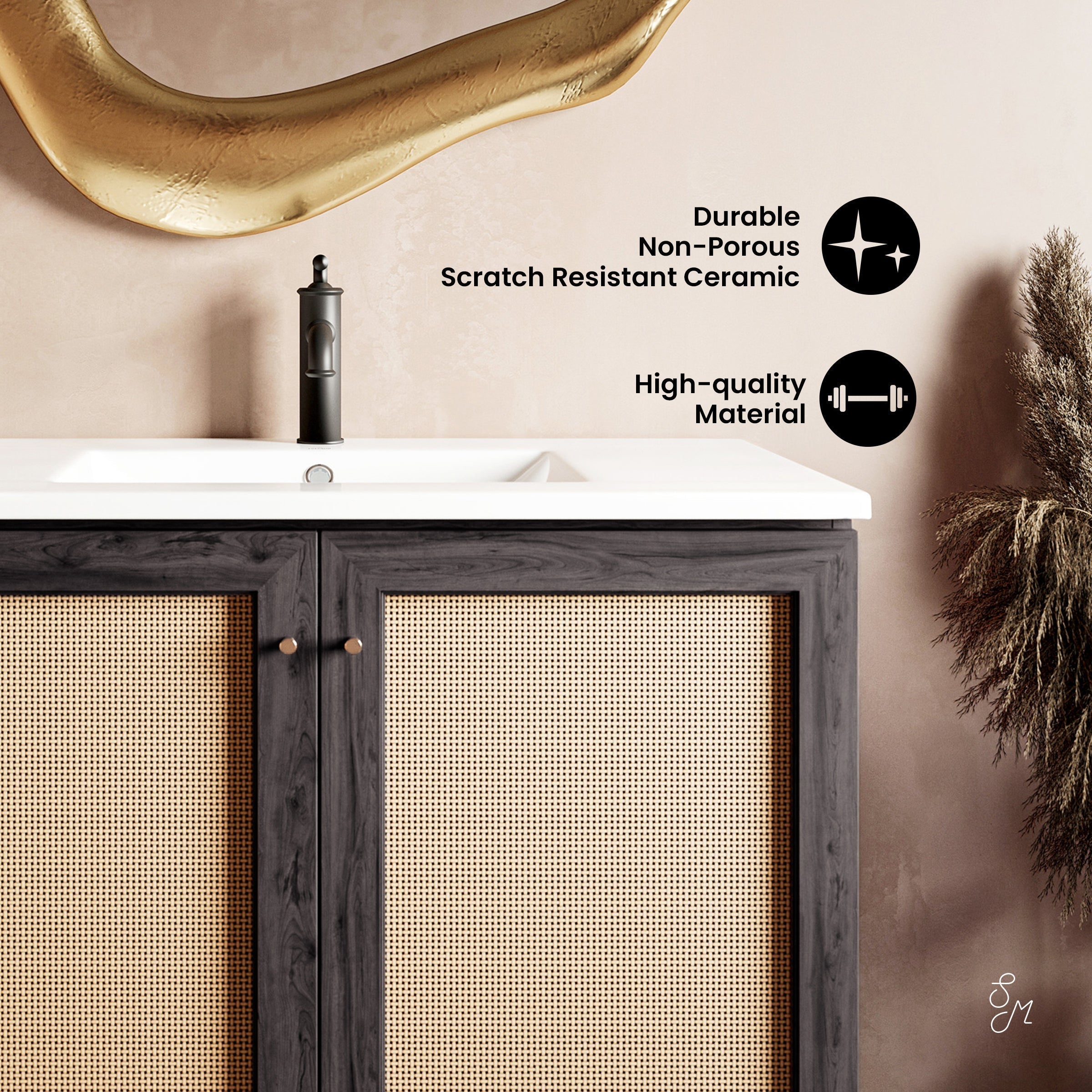 Black Oak / White / 1-Hole
