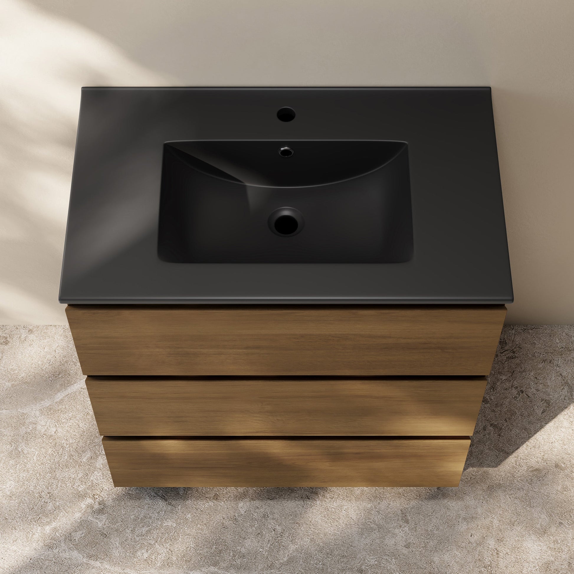 Brown Oak / Matte Black / 1-Hole