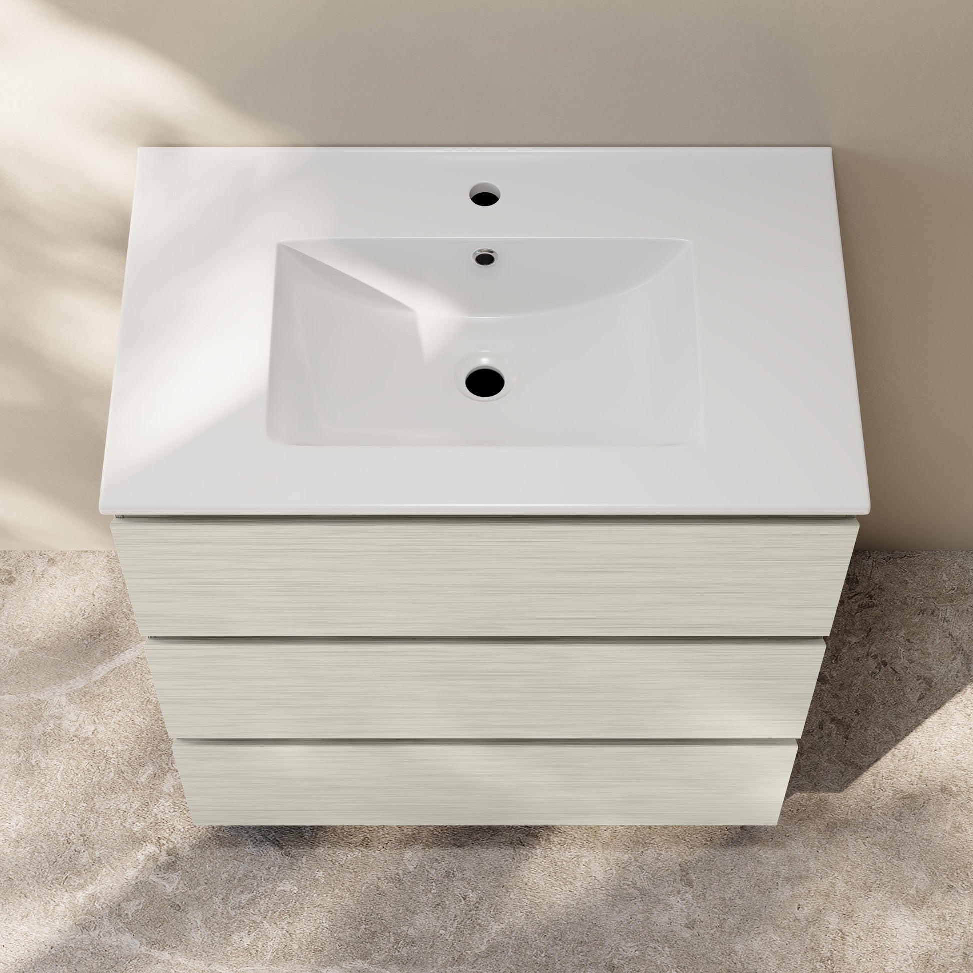 White Oak / Glossy White / 1-Hole