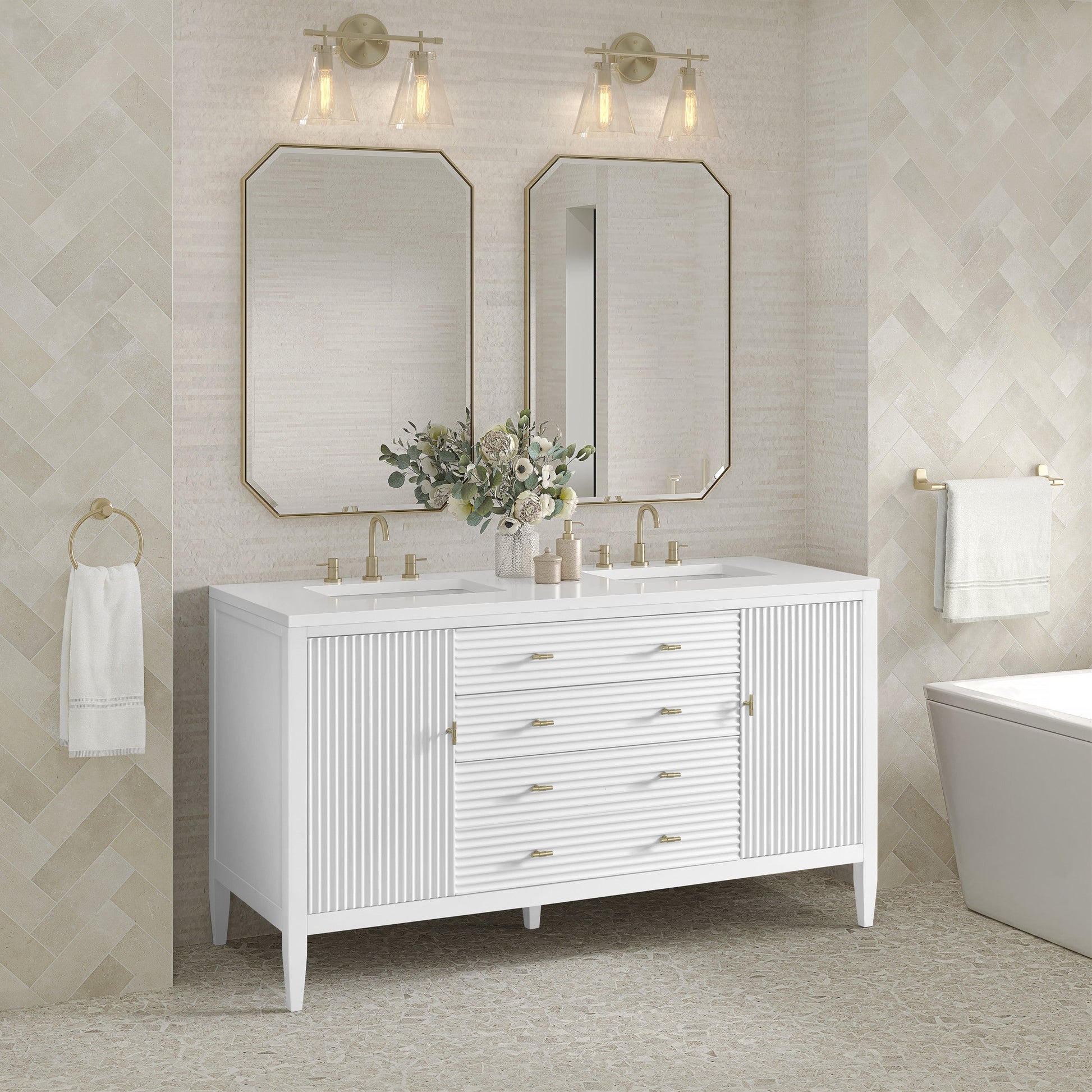 Bright White / White Zeus - 3 Faucet Holes