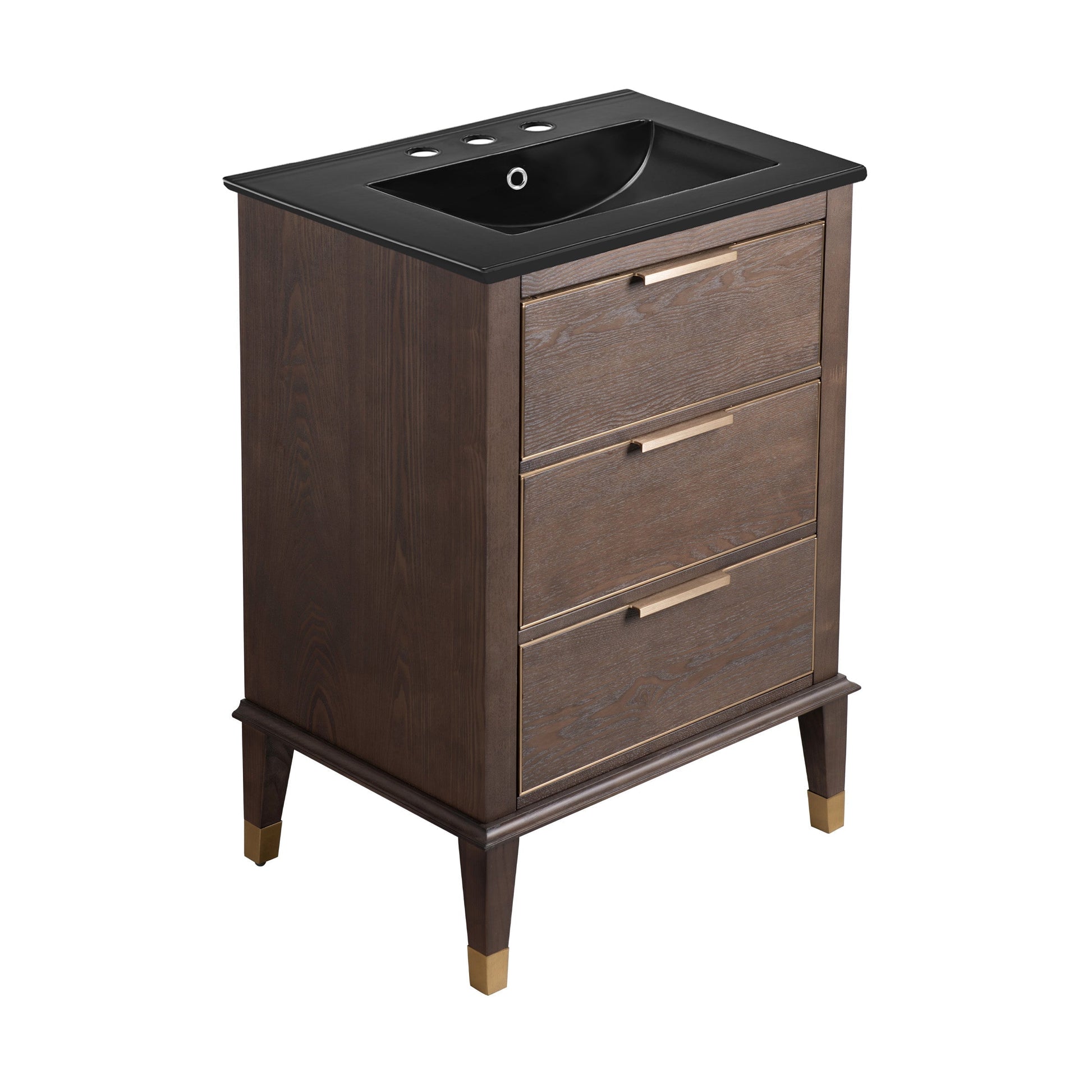 Brown Oak / Matte Black / 3-Hole