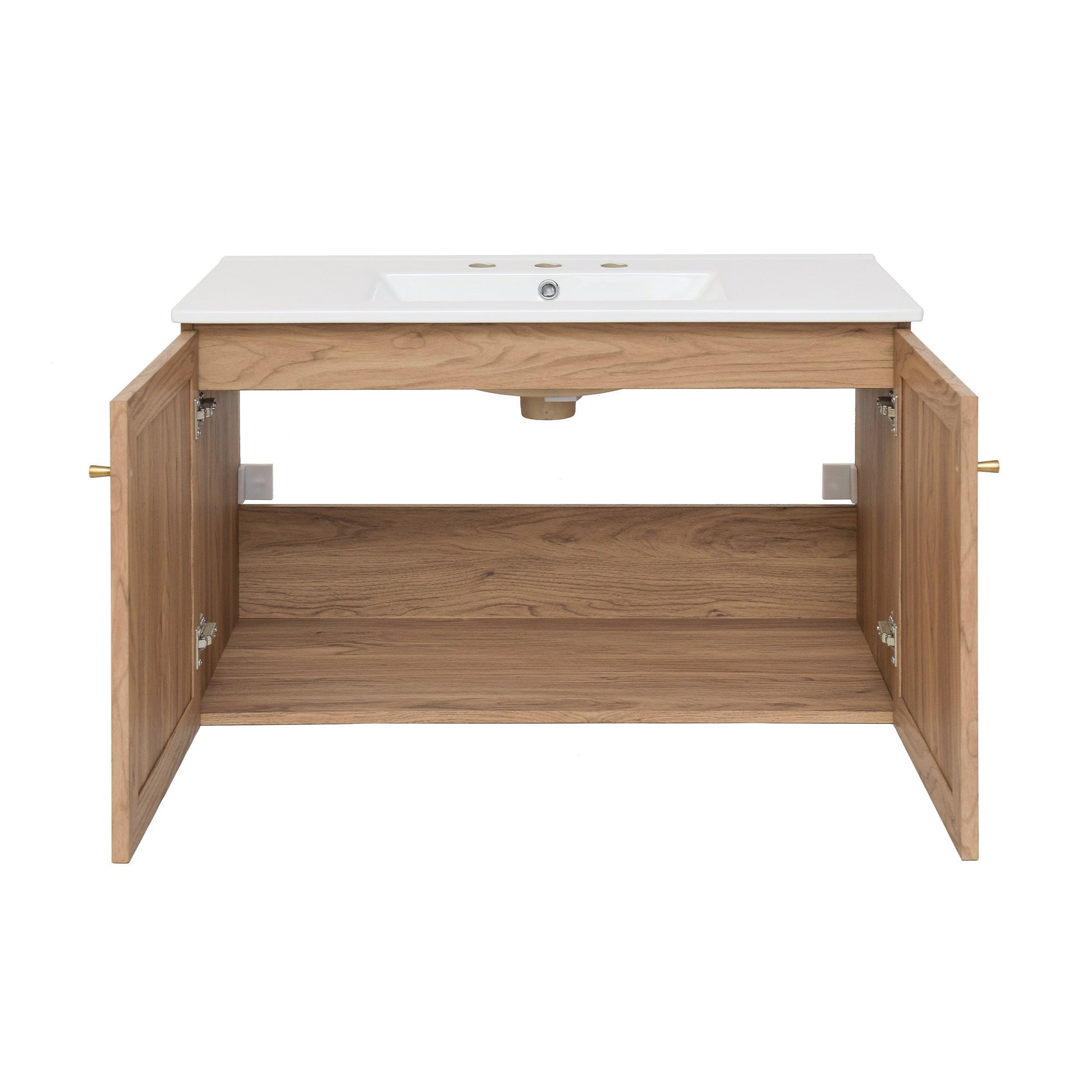 Golden Oak / White / 3-Hole