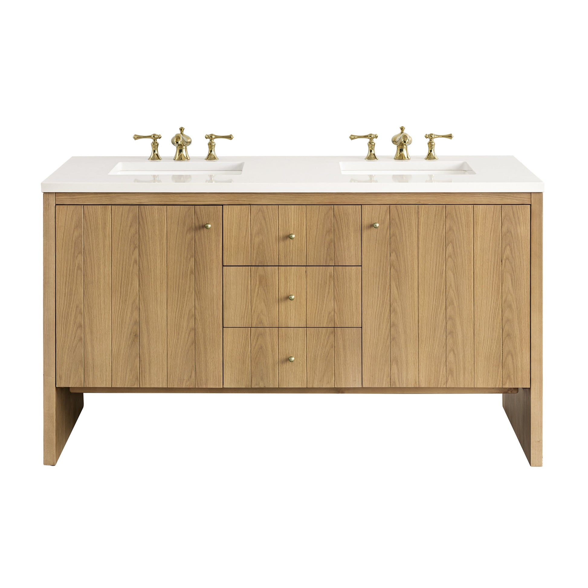 Light Natural Oak / White Zeus - 3 Faucet Holes