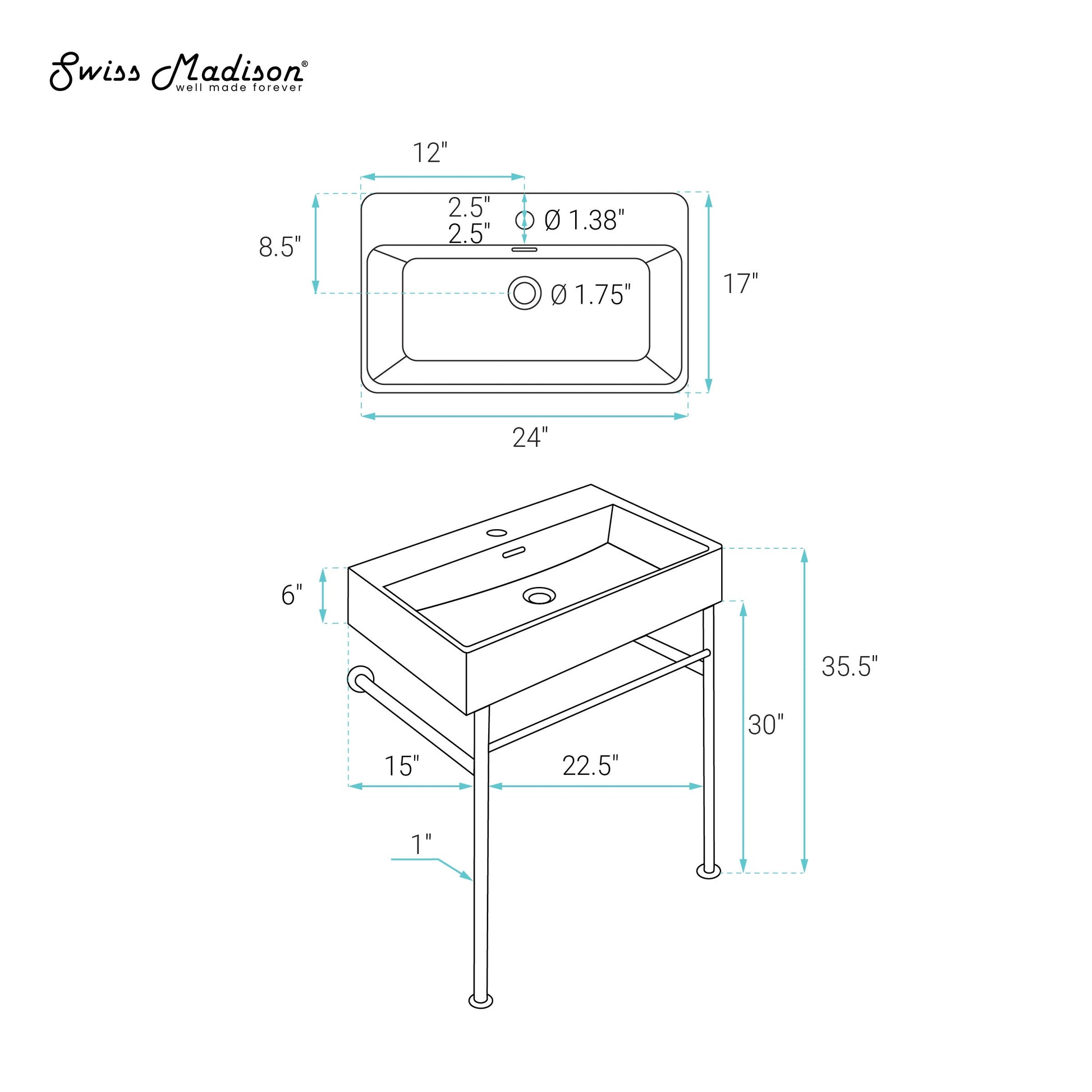 White / Matte Black / 1-Hole